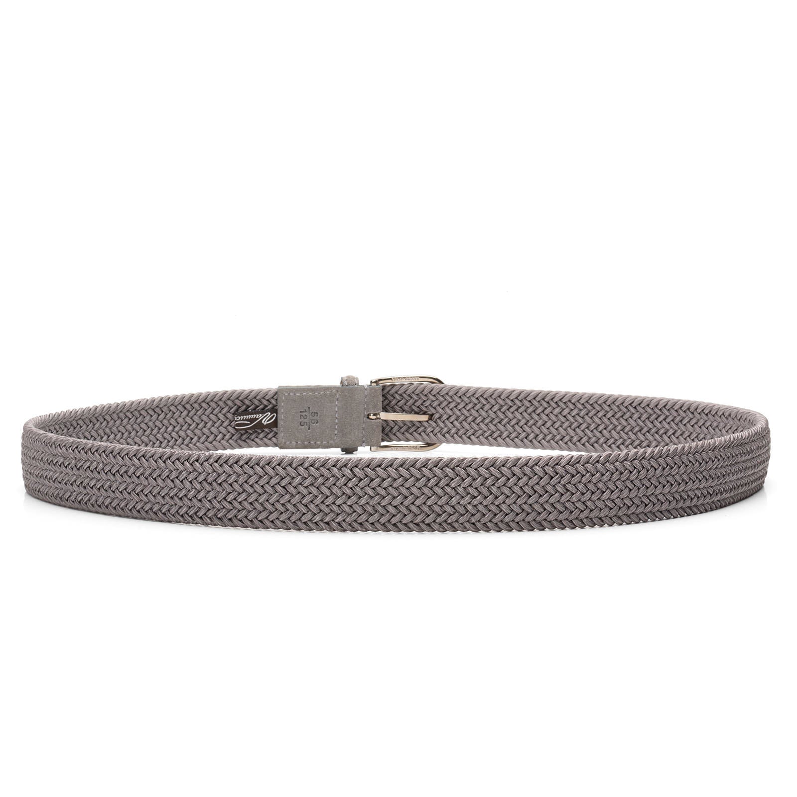PAOLO VITALE for VANNUCCI Milano Gray Stretch Woven Braided Belt 125cm NEW 50"