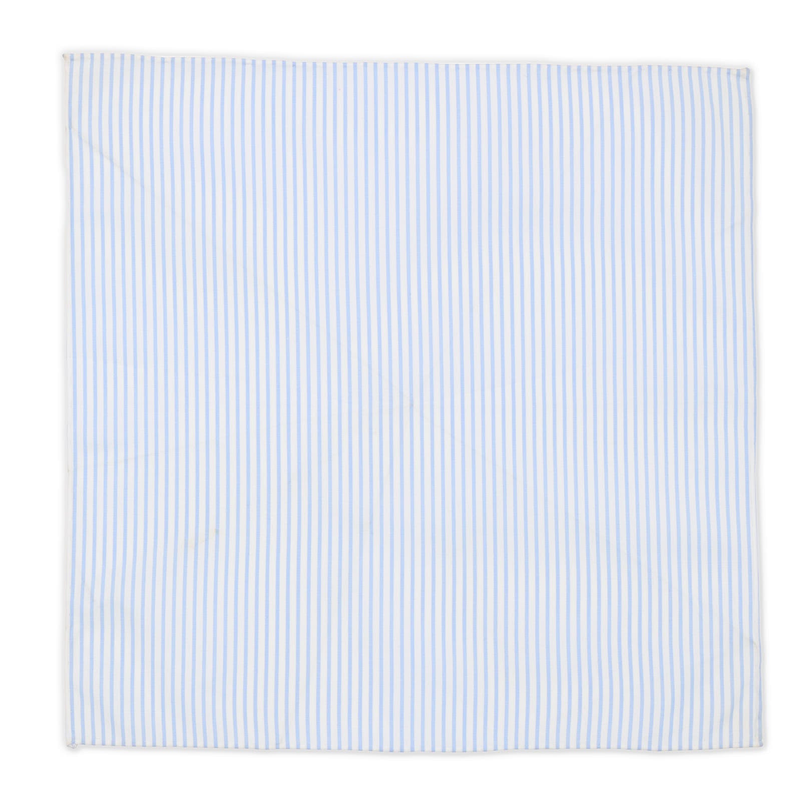 VANNUCCI Milano Handmade Blue-White Striped Cotton Pocket Square NEW 29cm x 29cm