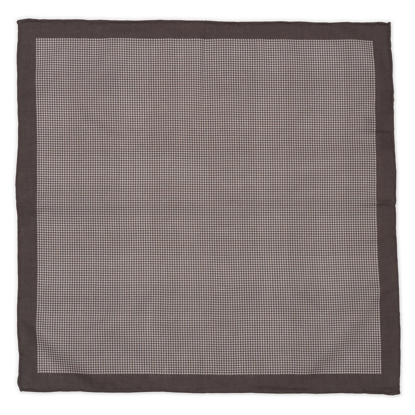 VANNUCCI Milano Handmade Gray Houndstooth Cotton Pocket Square NEW 32cm x 32cm