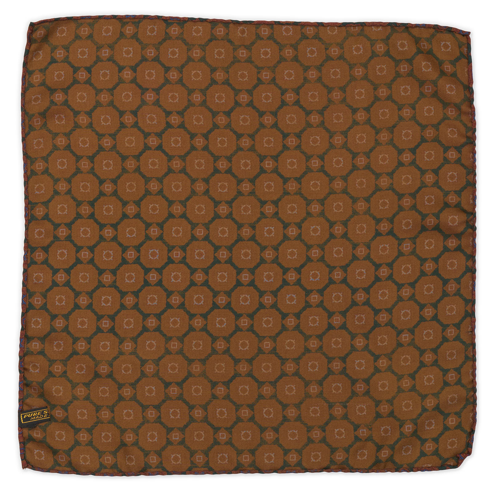 VANNUCCI Milano Handmade Multi-Color Medallion Silk Pocket Square NEW 31cm x 31cm