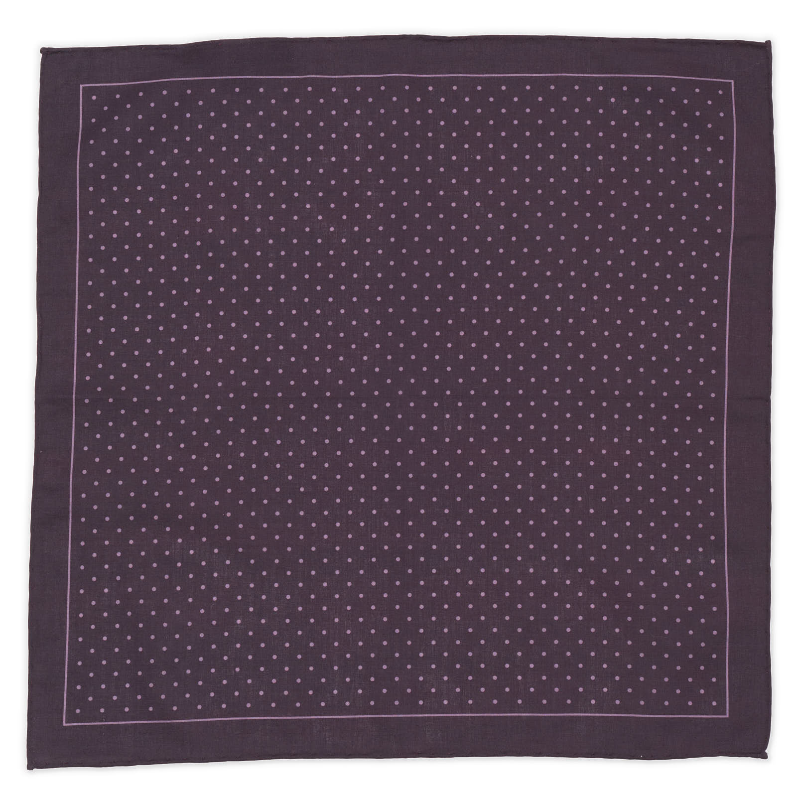 VANNUCCI Milano Handmade Purple Dot Cotton Pocket Square NEW 33cm x 32cm