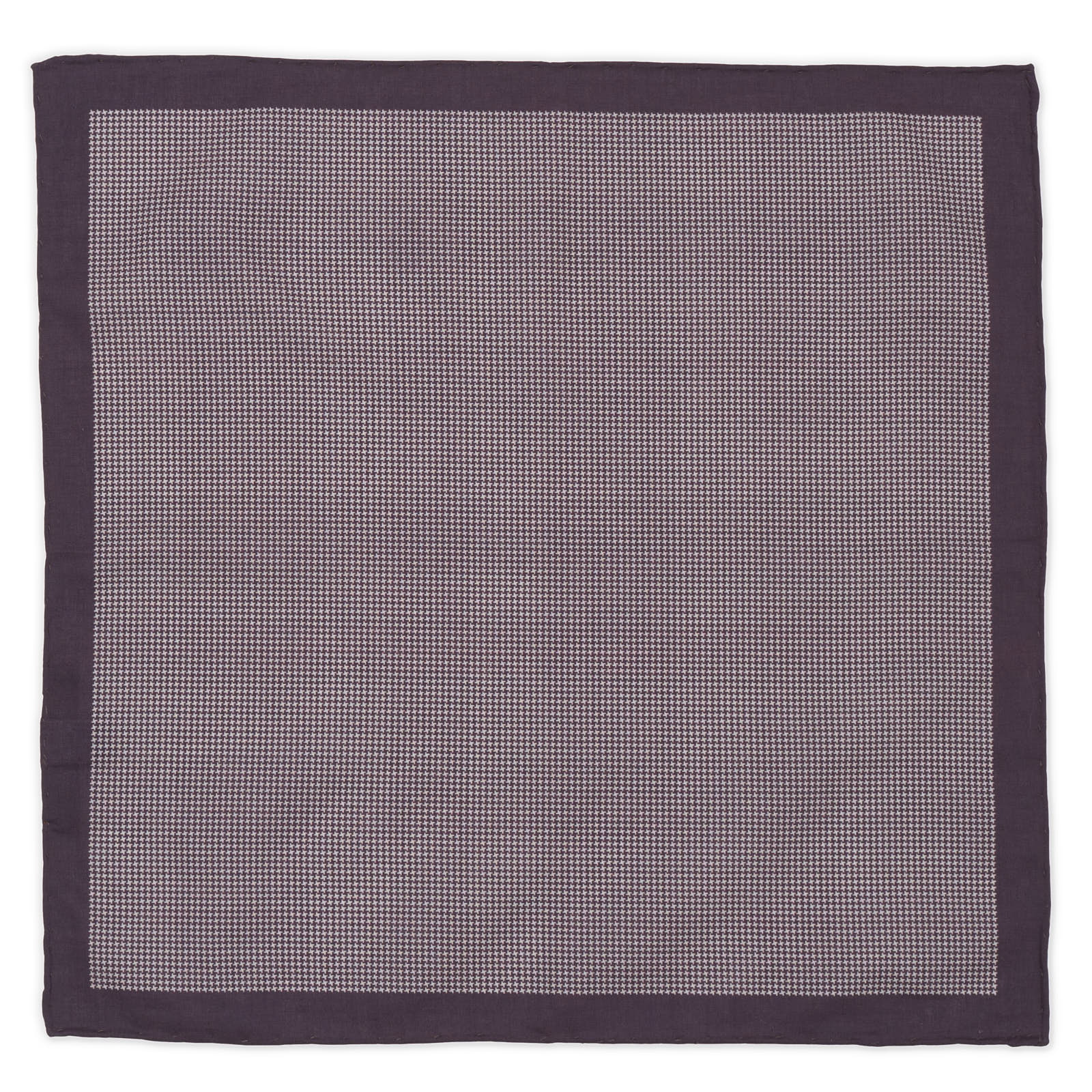 VANNUCCI Milano Handmade Purple Houndstooth Cotton Pocket Square NEW 32cm x 32cm