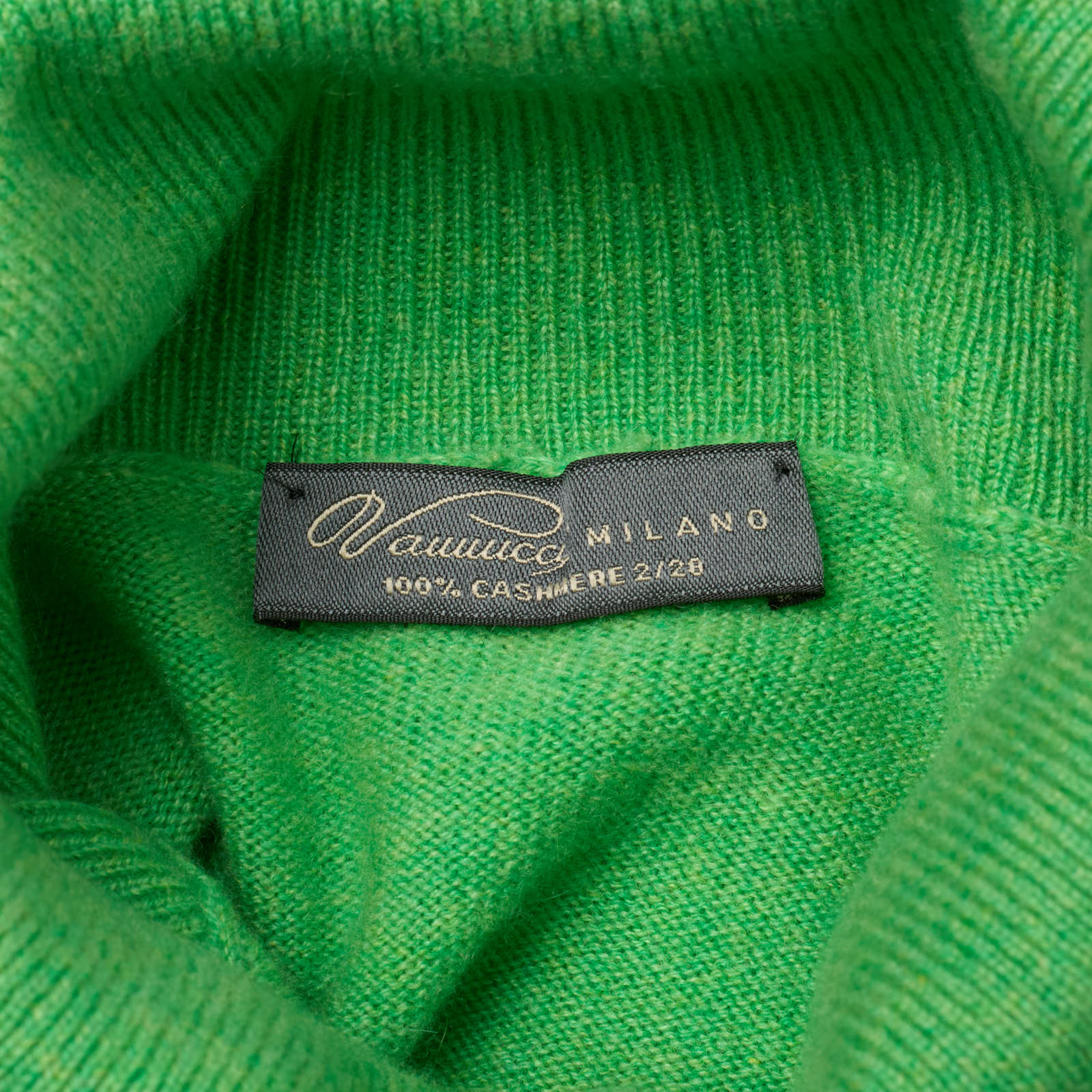 VANNUCCI Milano Light Green Loro Piana 2/28 Knit Turtleneck Sweater EU 56 US XXL