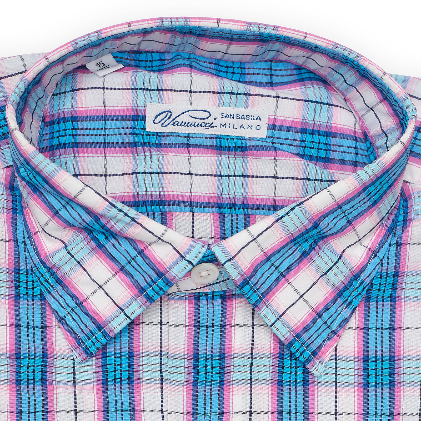 VANNUCCI Milano Multicolor Plaid Stretch Casual Shirt NEW