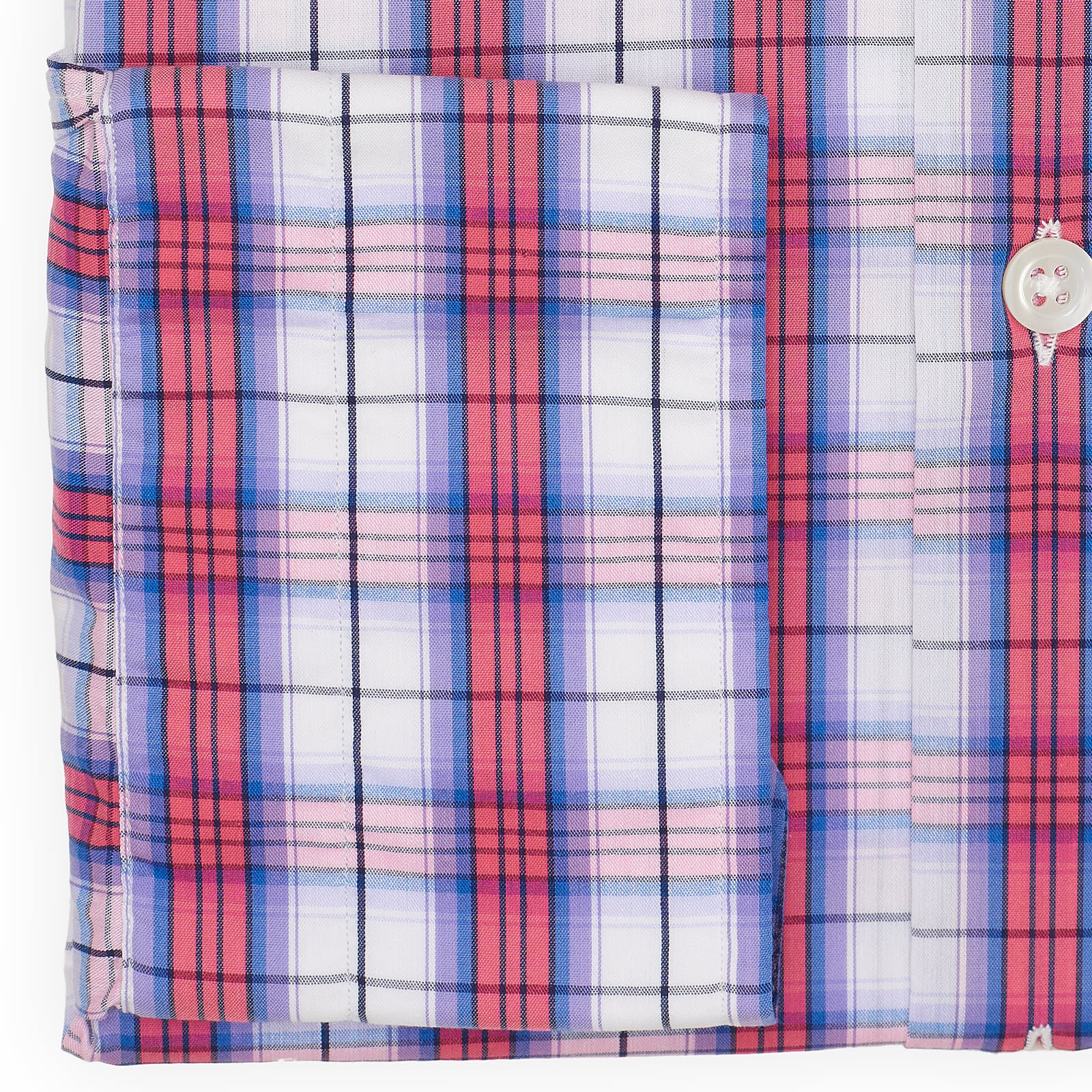 VANNUCCI Milano Multicolor Plaid Cotton-Polyamide-Elastane Dress Shirt NEW