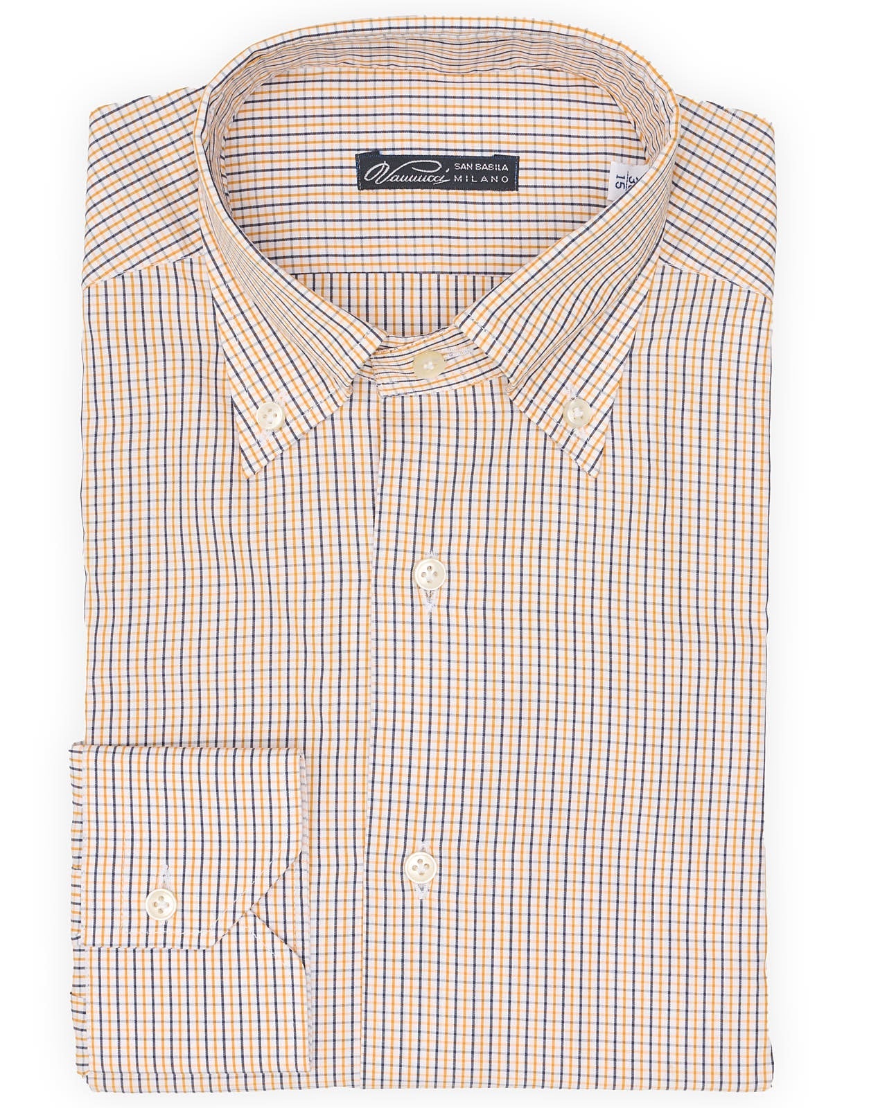 VANNUCCI Milano Multicolor Check Button Down Dress Shirt EU 38 NEW US 15