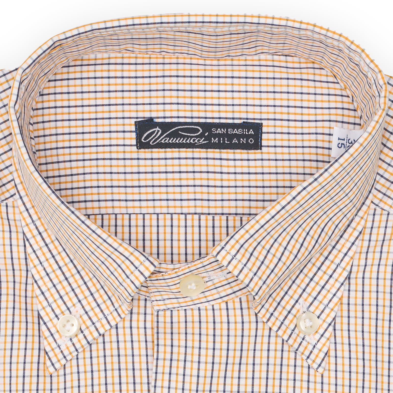 VANNUCCI Milano Multicolor Check Button Down Dress Shirt EU 38 NEW US 15