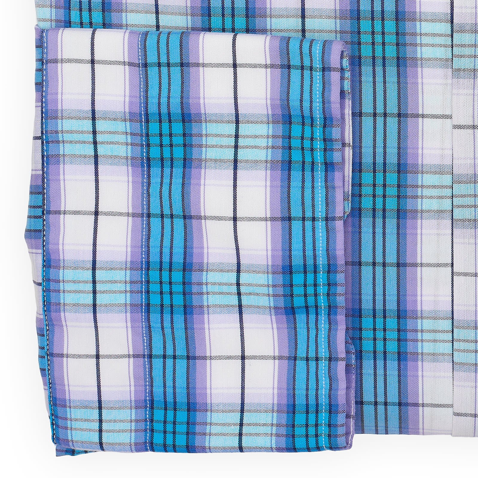 VANNUCCI Milano Multicolor Plaid Poplin Stretch Casual Shirt NEW