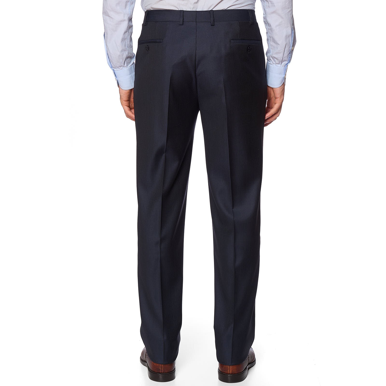 VANNUCCI Navy Blue Tasmanian Super 150's Pinstripe Suit EU 54 NEW US 44