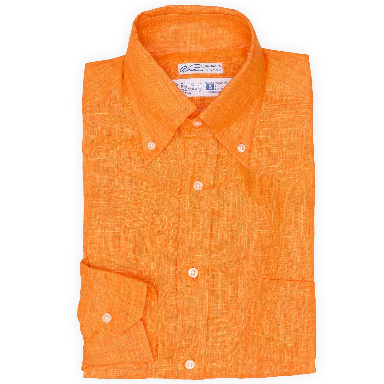slim fit dress slacks VANNUCCI Milano Orange Masters of Linen Dress Shirt EU S NEW US 15