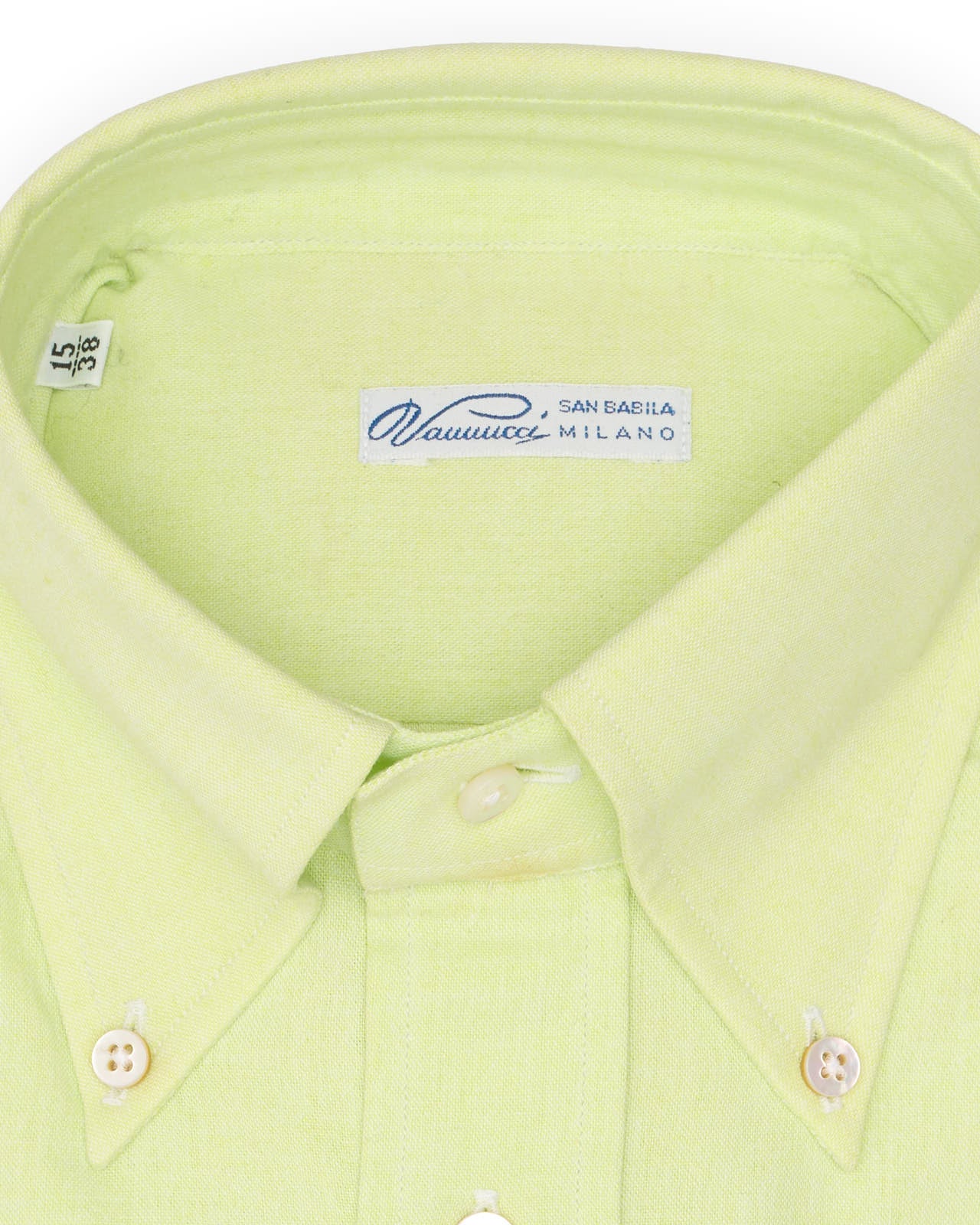 VANNUCCI Milano Lime Green Soft Button-Down Collar Dress Shirt NEW