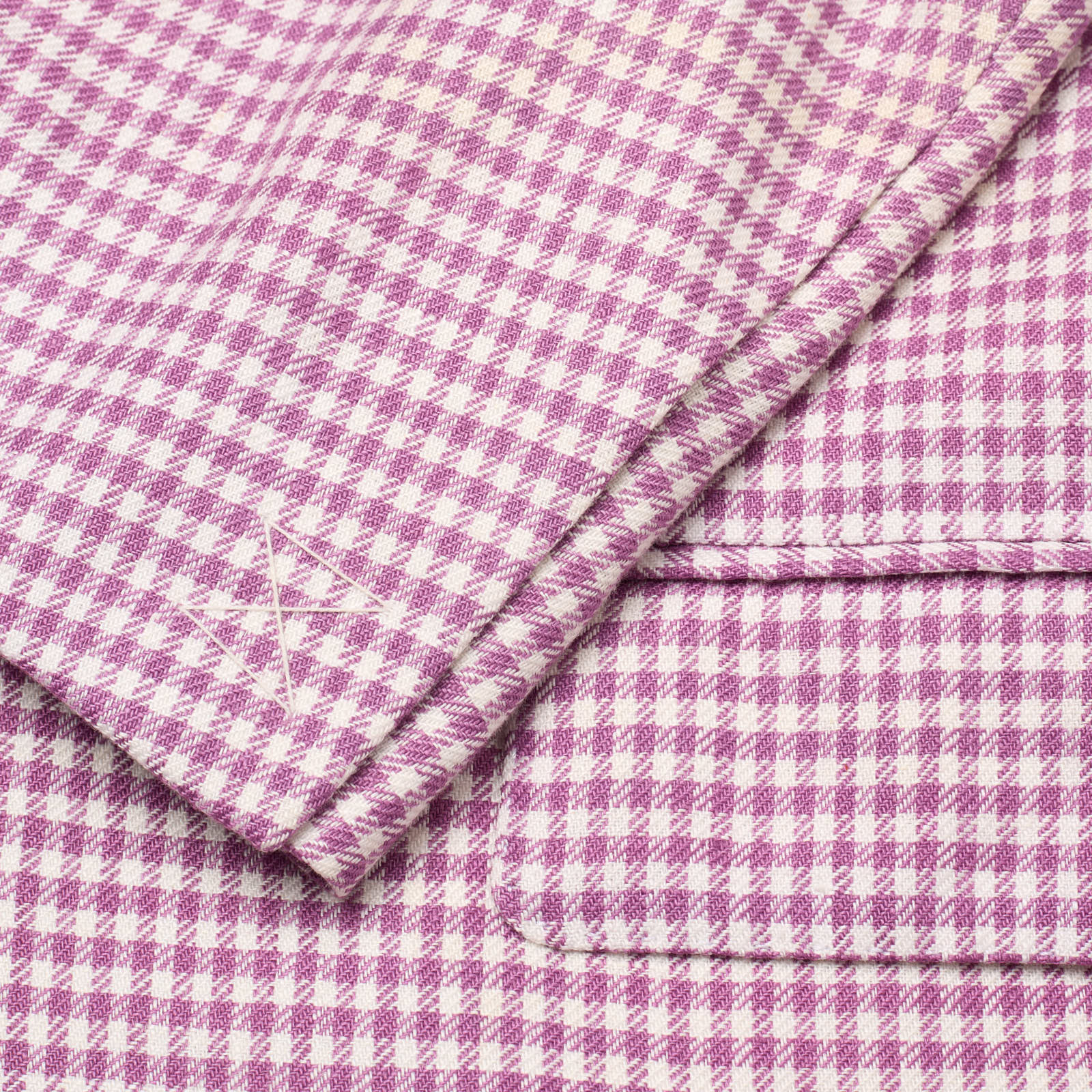 VANNUCCI Milano Purple-White Shepard's Check Linen Jacket EU 46 NEW US 36