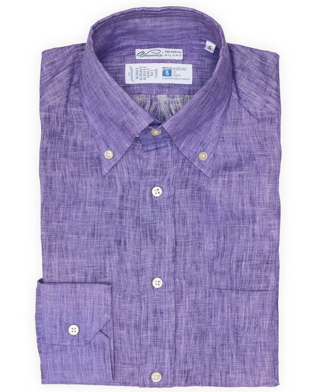 VANNUCCI Milano Purple Masters of Linen Dress Shirt EU S NEW US 15