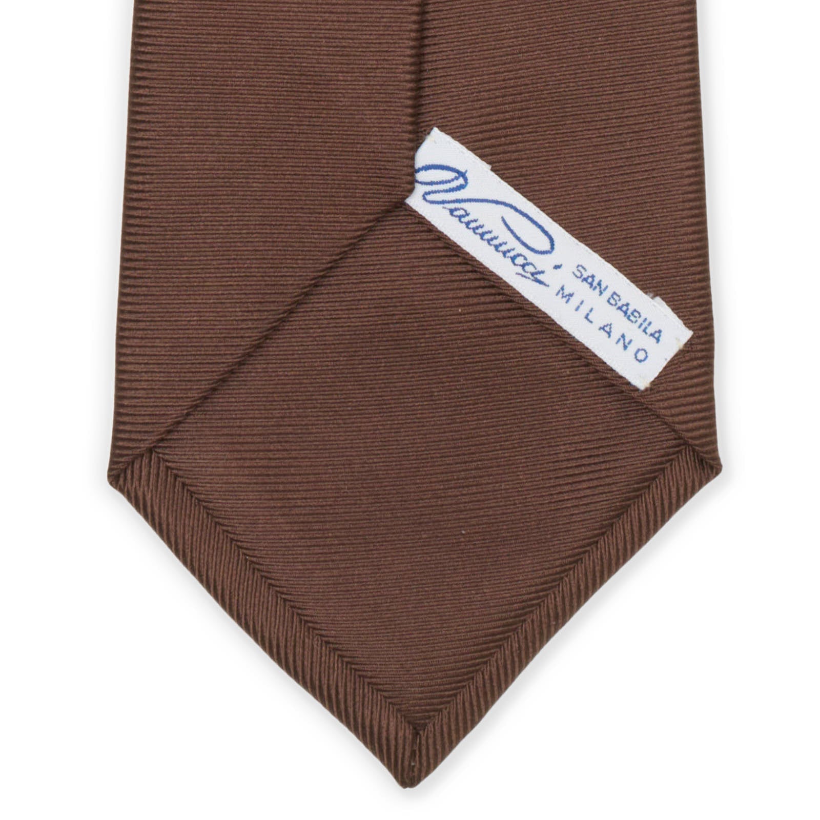 VANNUCCI Milano Satin Brown Vertical Striped Silk Tie NEW