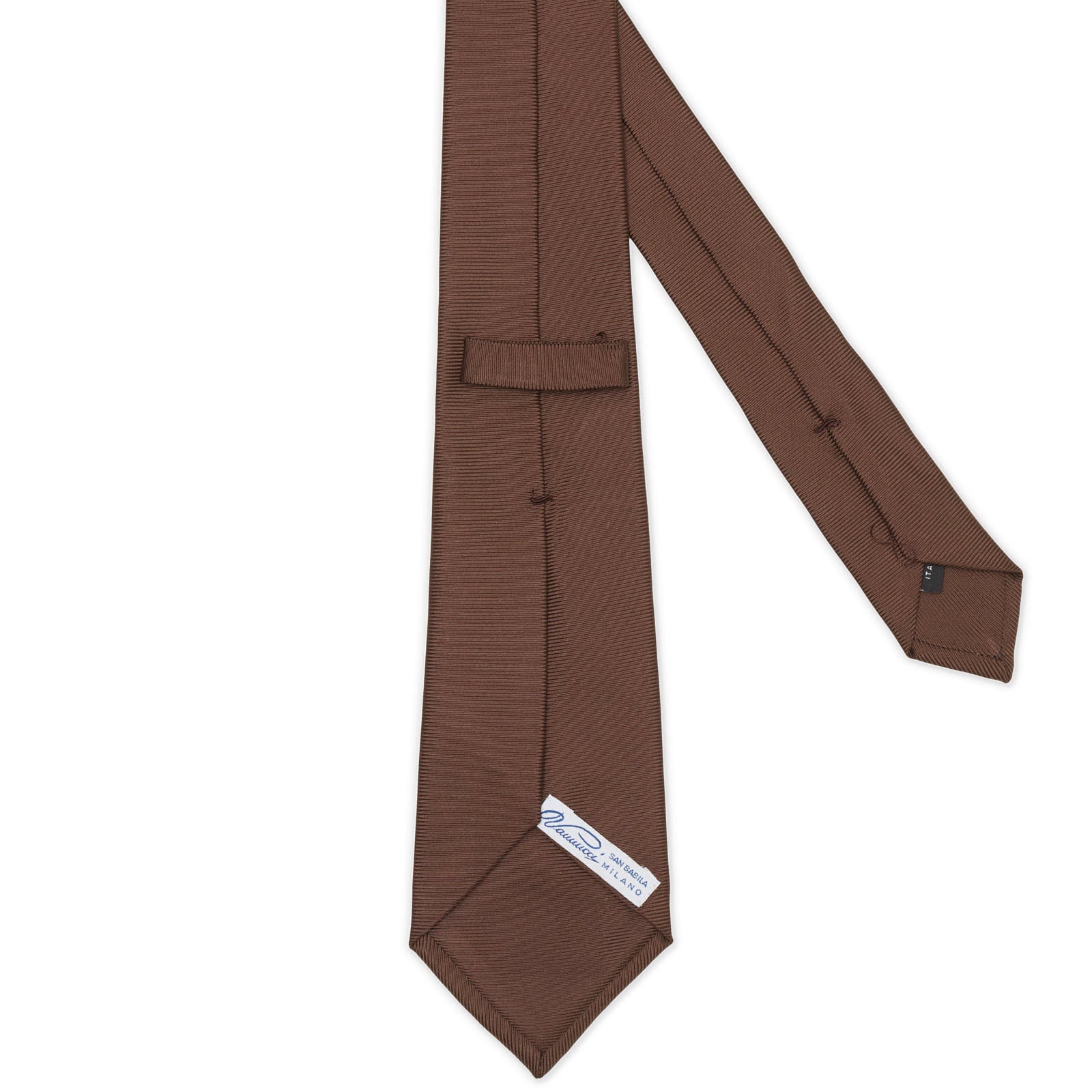 VANNUCCI Milano Satin Brown Vertical Striped Silk Tie NEW