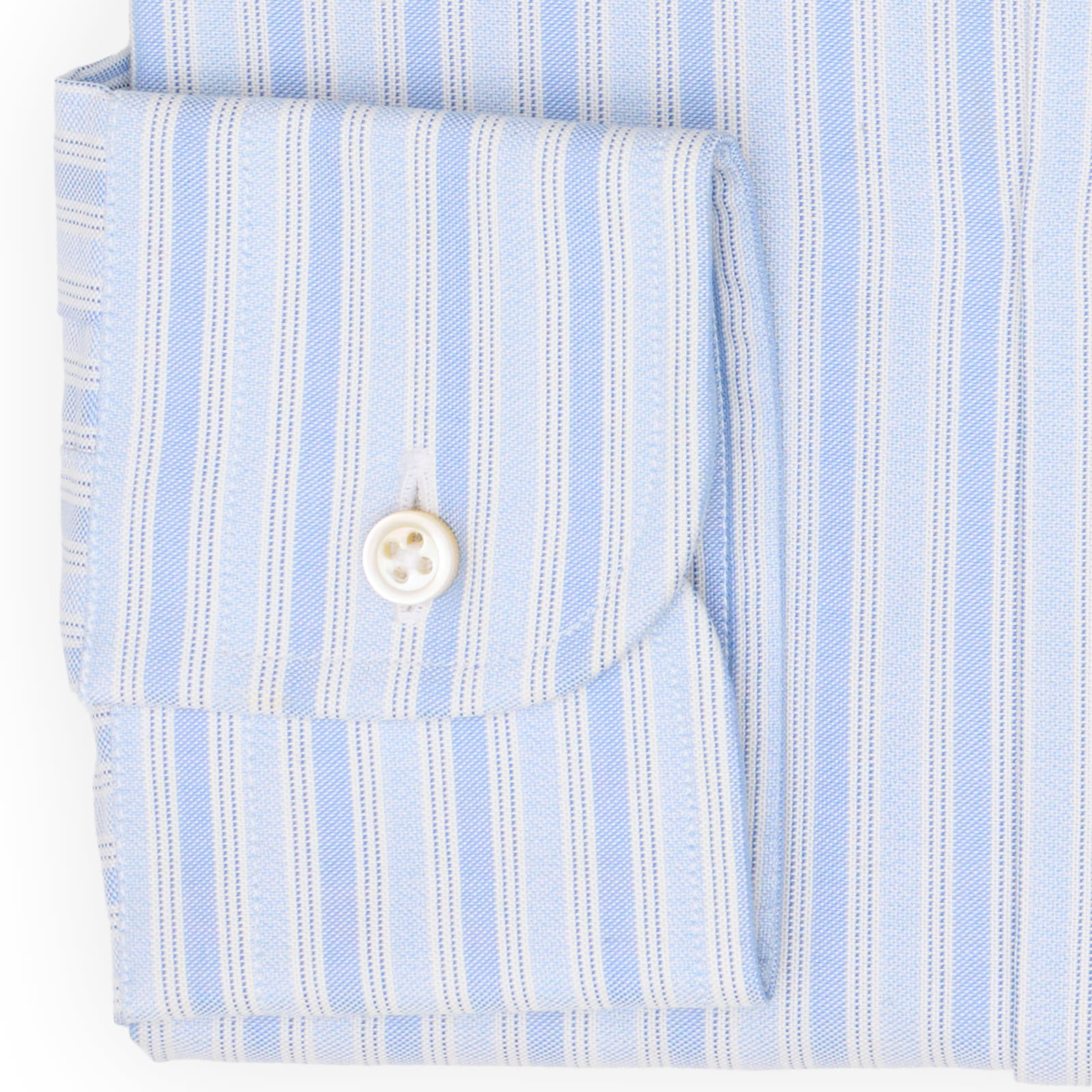 VANNUCCI Milano Sky Blue Striped Broadcloth Cotton Dress Shirt EU 38 NEW US 15