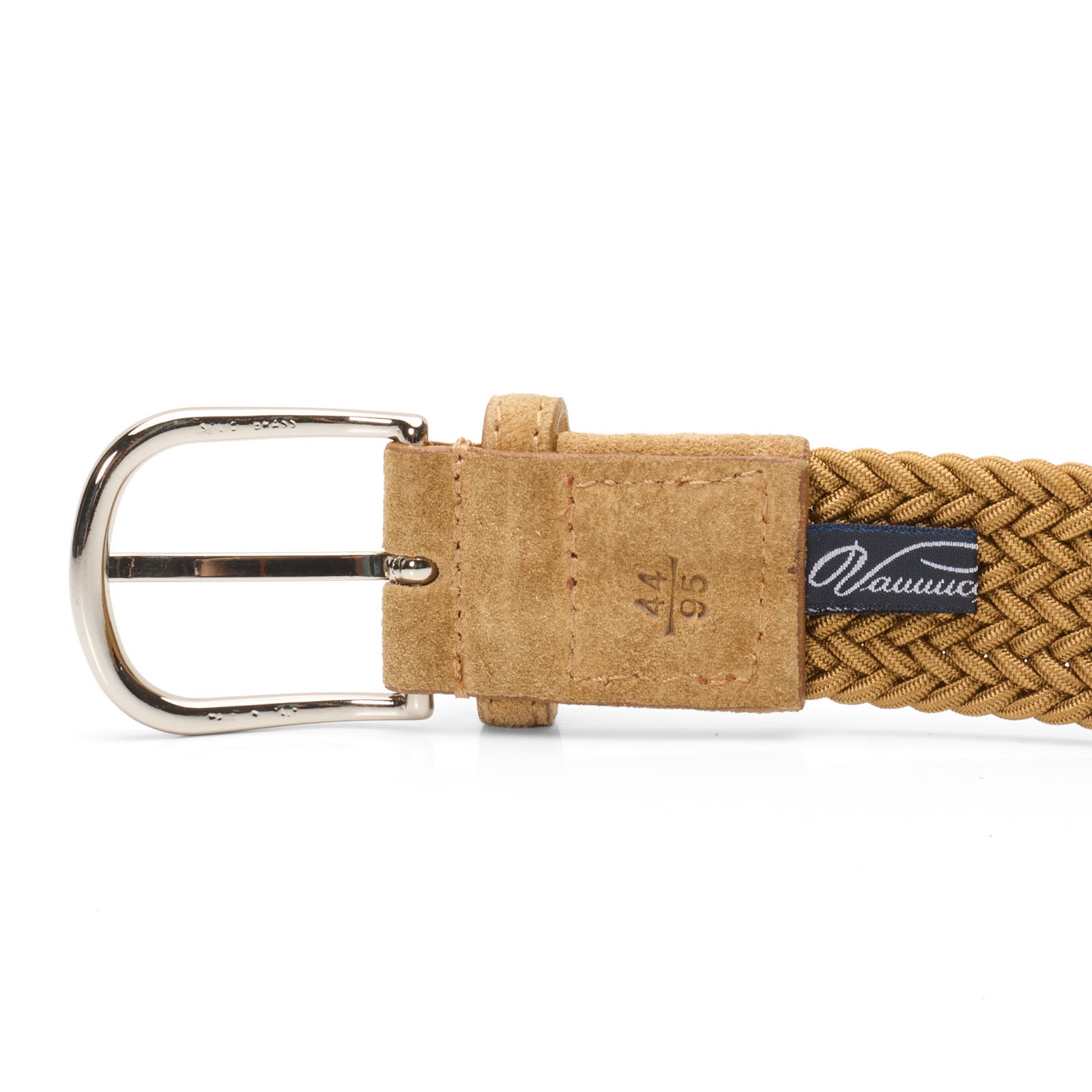 PAOLO VITALE for VANNUCCI Milano Tan Stretch Woven Braided Belt 95cm NEW 38"
