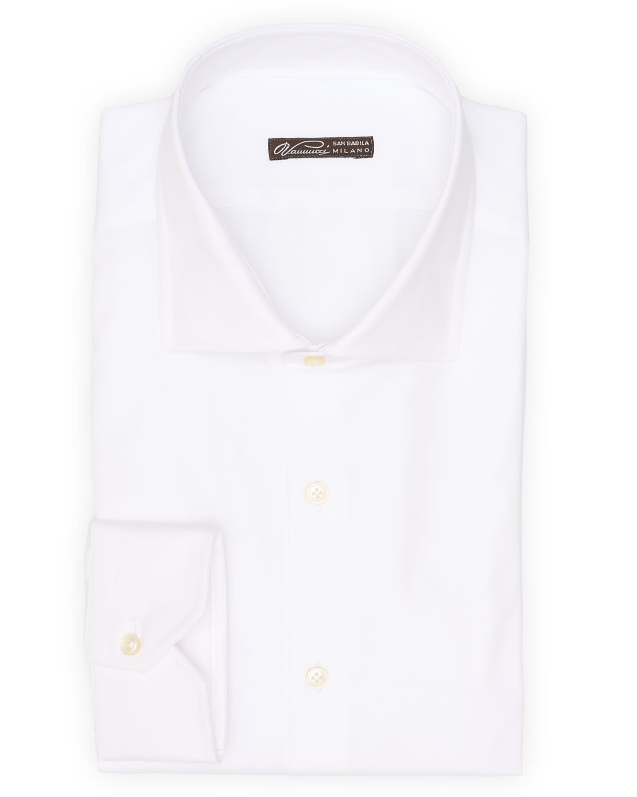 VANNUCCI Milano White Cotton Dress Shirt EU 45 NEW US 18