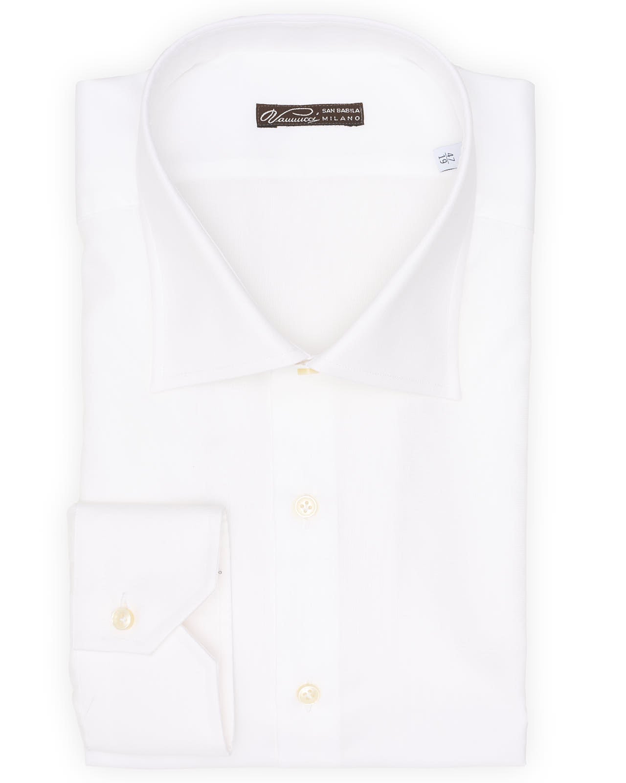 VANNUCCI Milano White Cotton Dress Shirt EU 47 NEW US 19