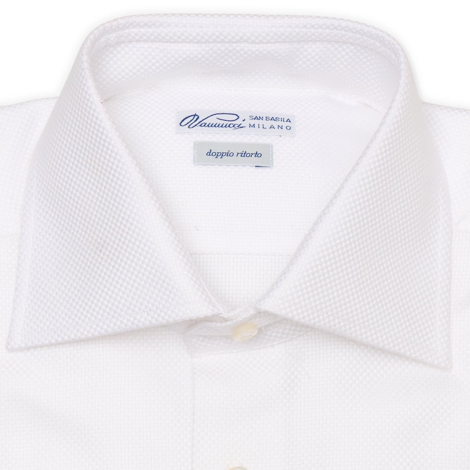 VANNUCCI Milano White Cotton Royal Oxford Dress Shirt EU 38 NEW US 15
