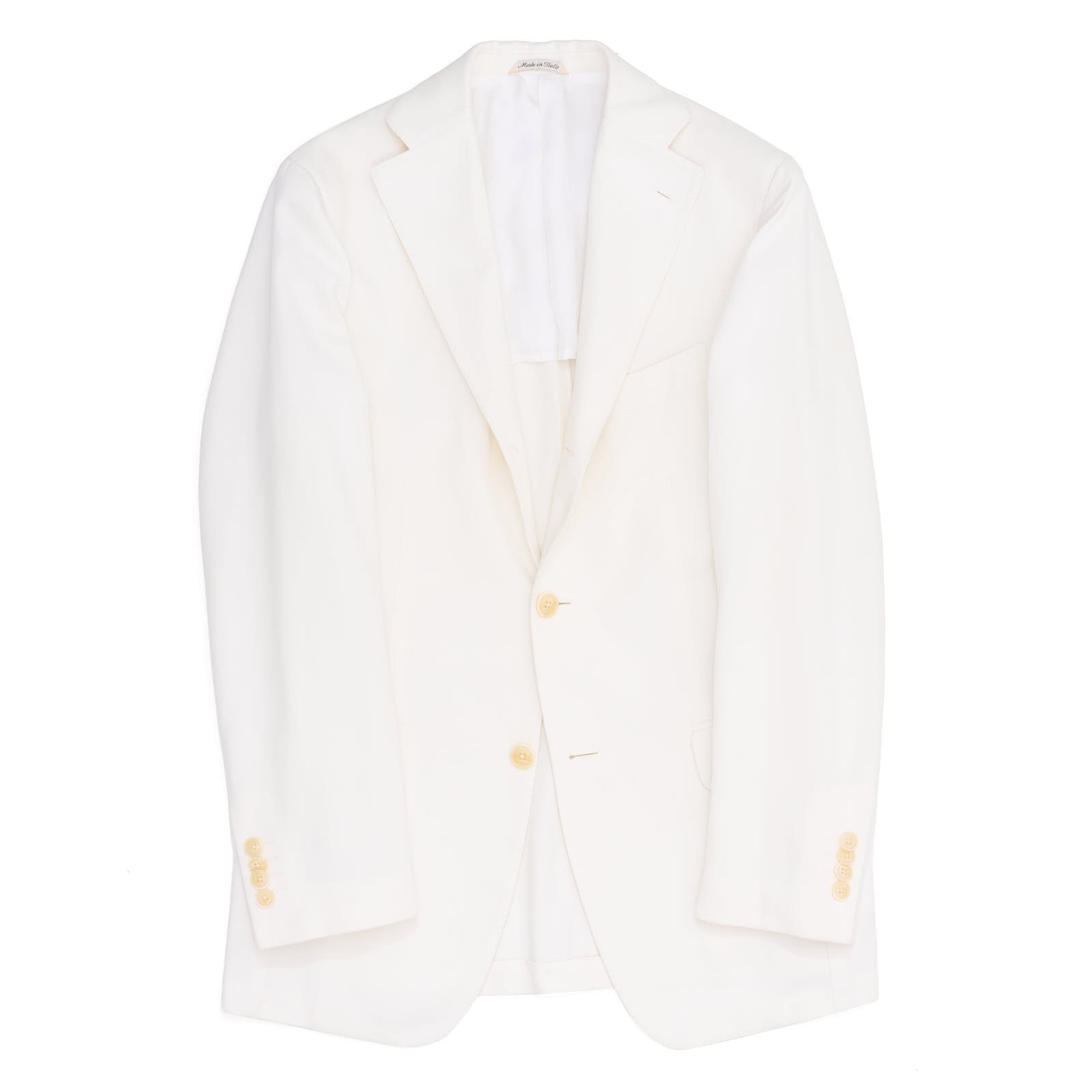 VANNUCCI Milano White Pure Cotton Half Lined Twill Jacket EU 46 NEW US 36