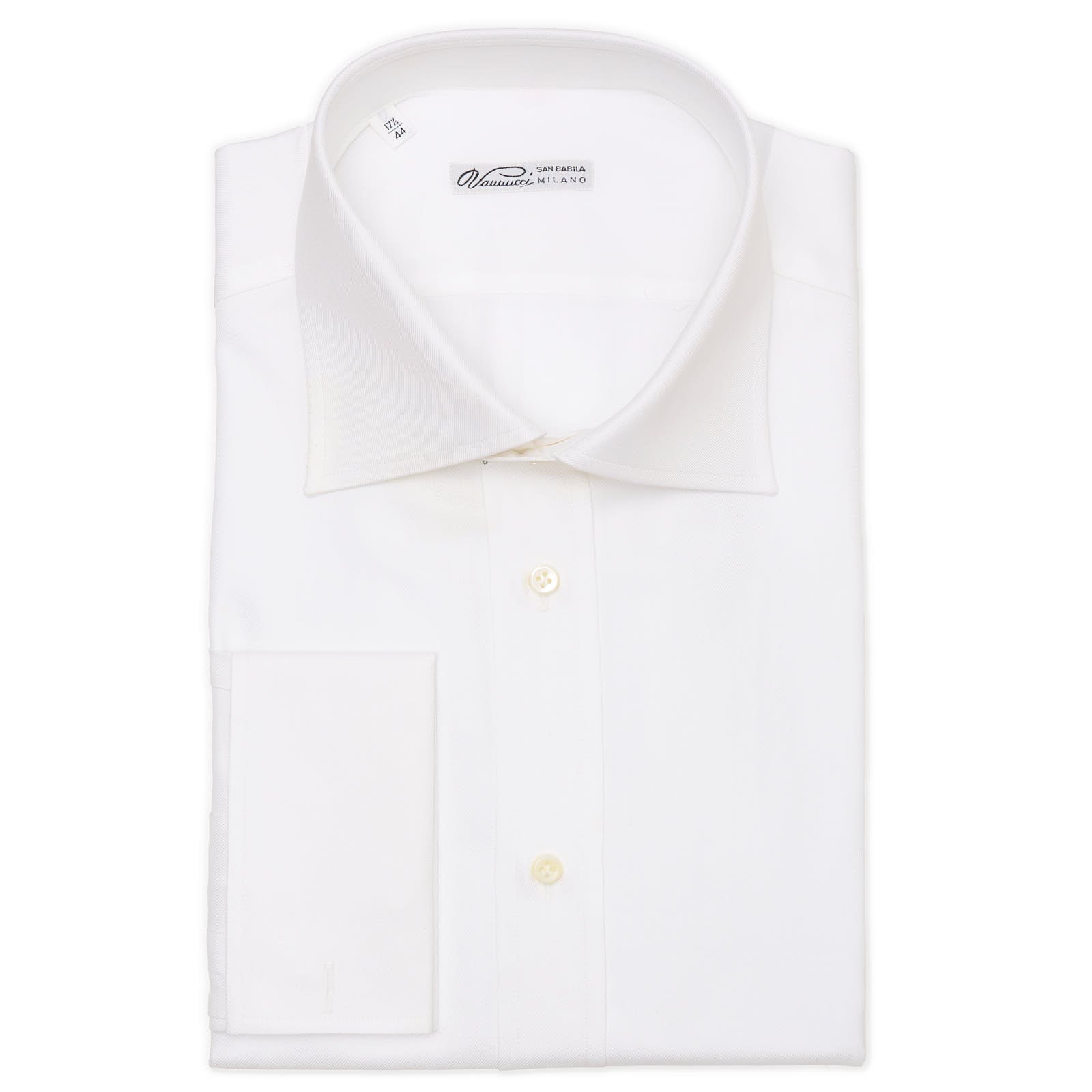 french cuff white dress shirt VANNUCCI Milano White Cotton French Cuff Dress Shirt EU 44 NEW US 17.5