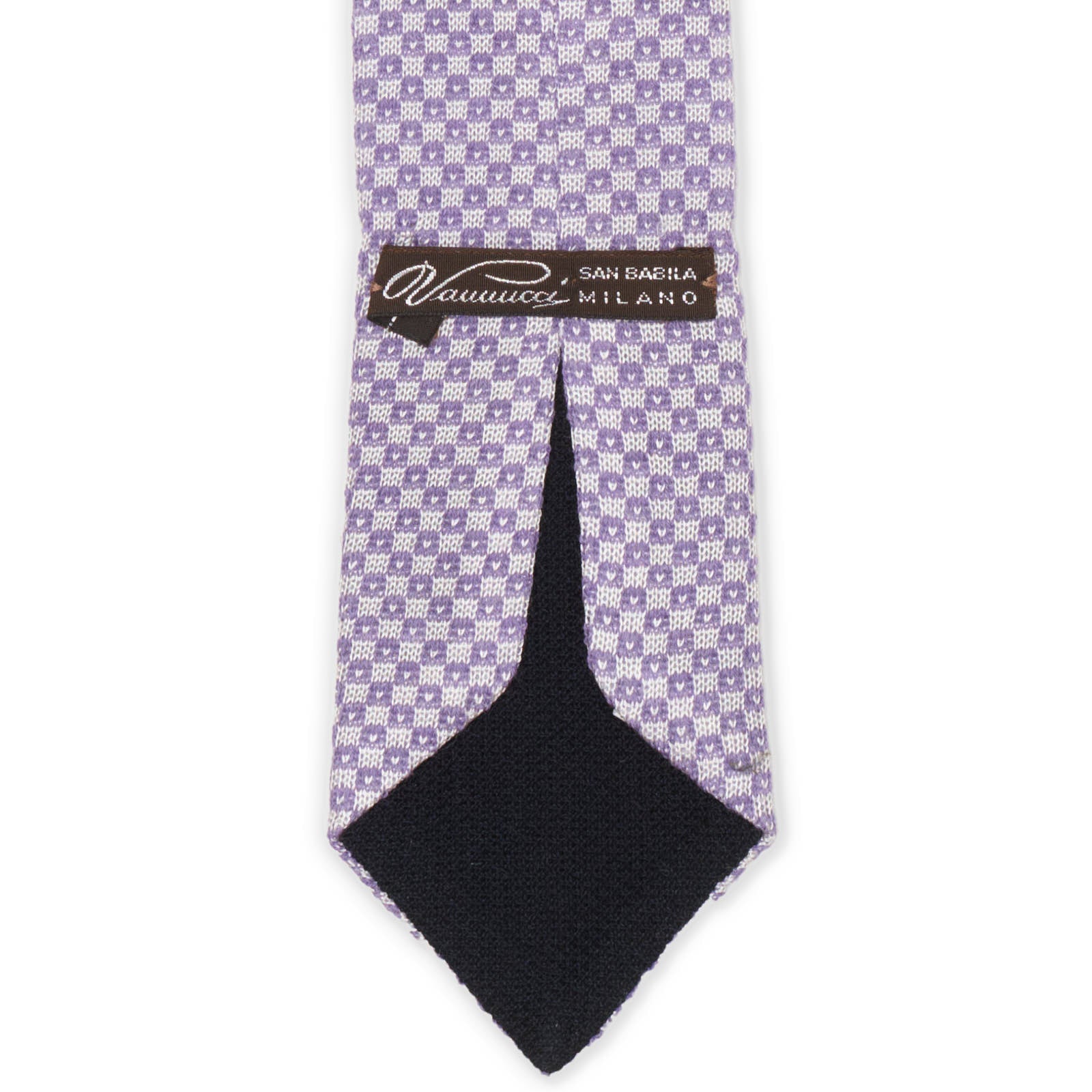 VANNUCCI Purple and White Geometric Wool Tie NEW