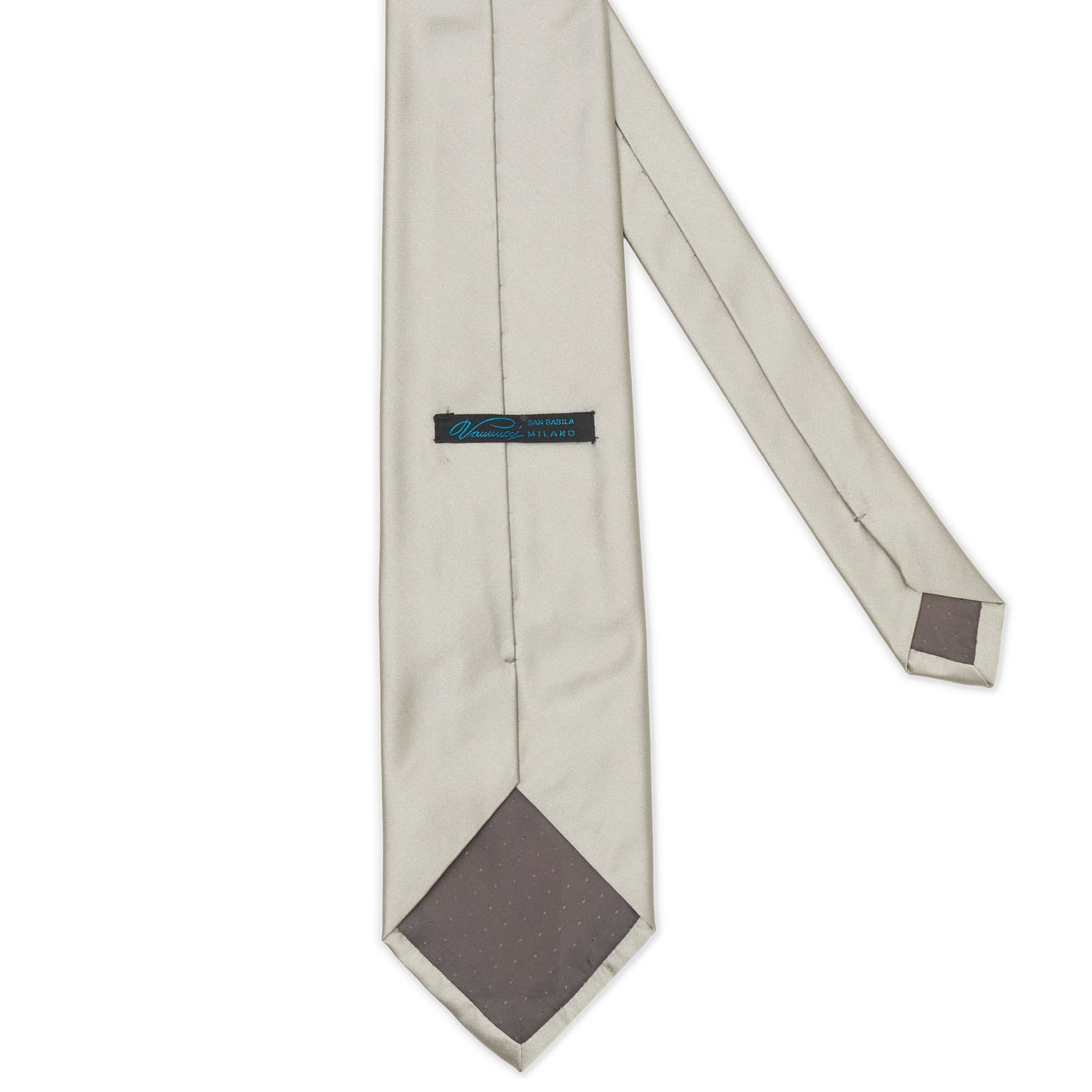 VANNUCCI Satin Gray Silk Tie NEW
