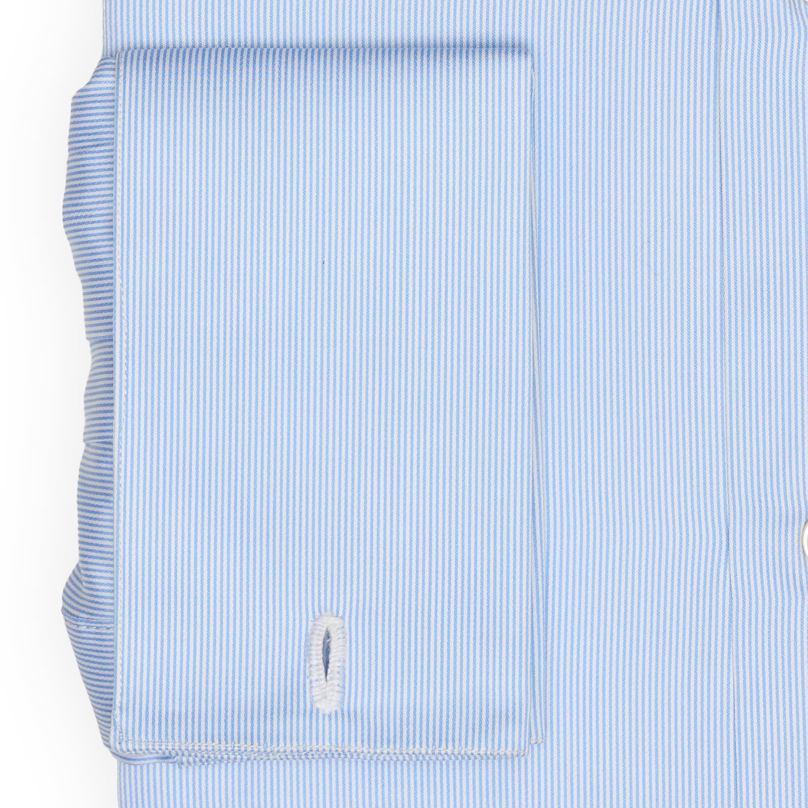 VINCENZO DI RUGGIERO Custom Made Blue Striped French Cuff Dress Shirt XXL