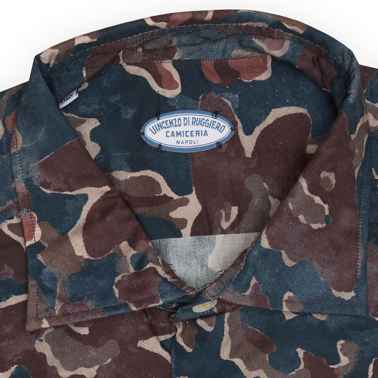 VINCENZO DI RUGGIERO Handmade Multicolor Floral Cotton Dress Shirt EU 40 NEW US 15.75