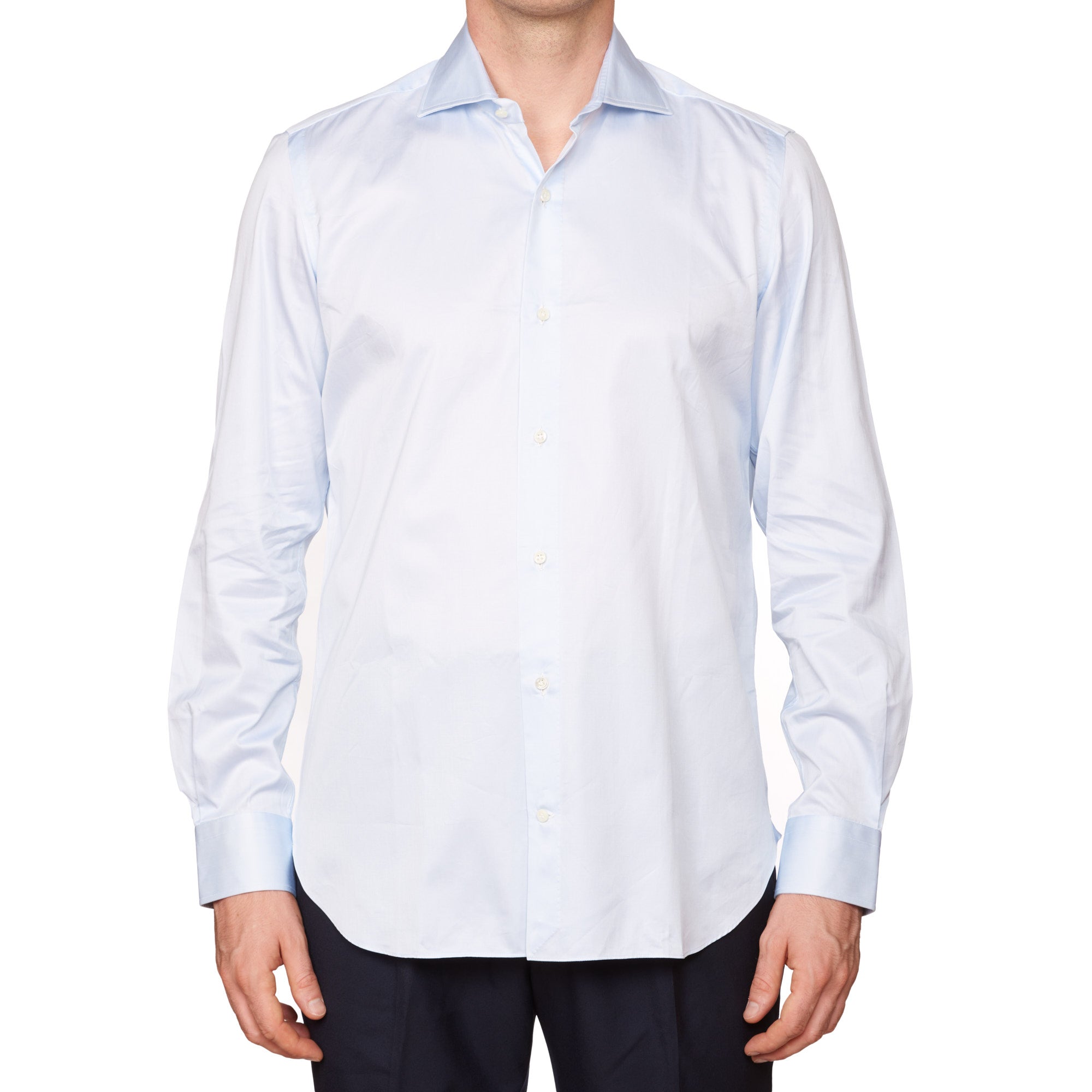 slim fit dress slacks Slim Fit Light Blue Solid Non-Iron Men's Dress Shirt – Wilkes & Riley, LLC main image 1