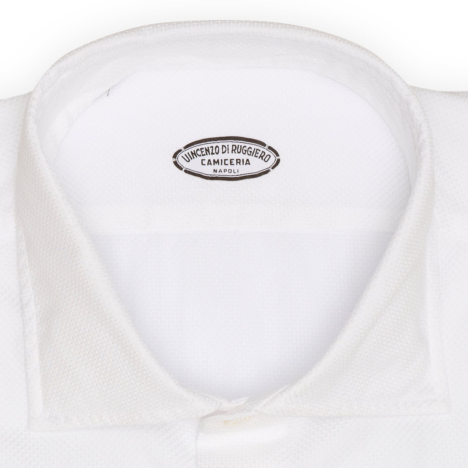 VINCENZO DI RUGGIERO Handmade White Cotton Dress Shirt EU 45 NEW US 18