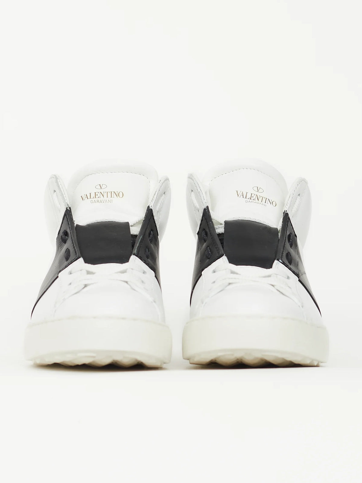 VALENTINO GARAVANI White High Top Leather Sneaker Shoes