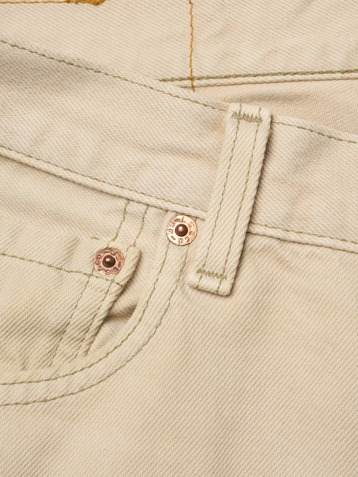 Vintage LEVI'S 501 Straight Fit Beige Cotton Jeans Made in USA