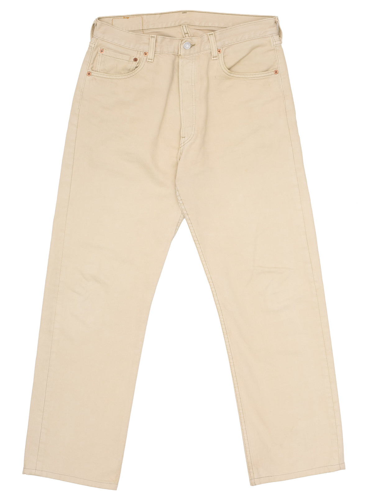 Vintage LEVI'S 501 Straight Fit Beige Cotton Jeans Made in USA