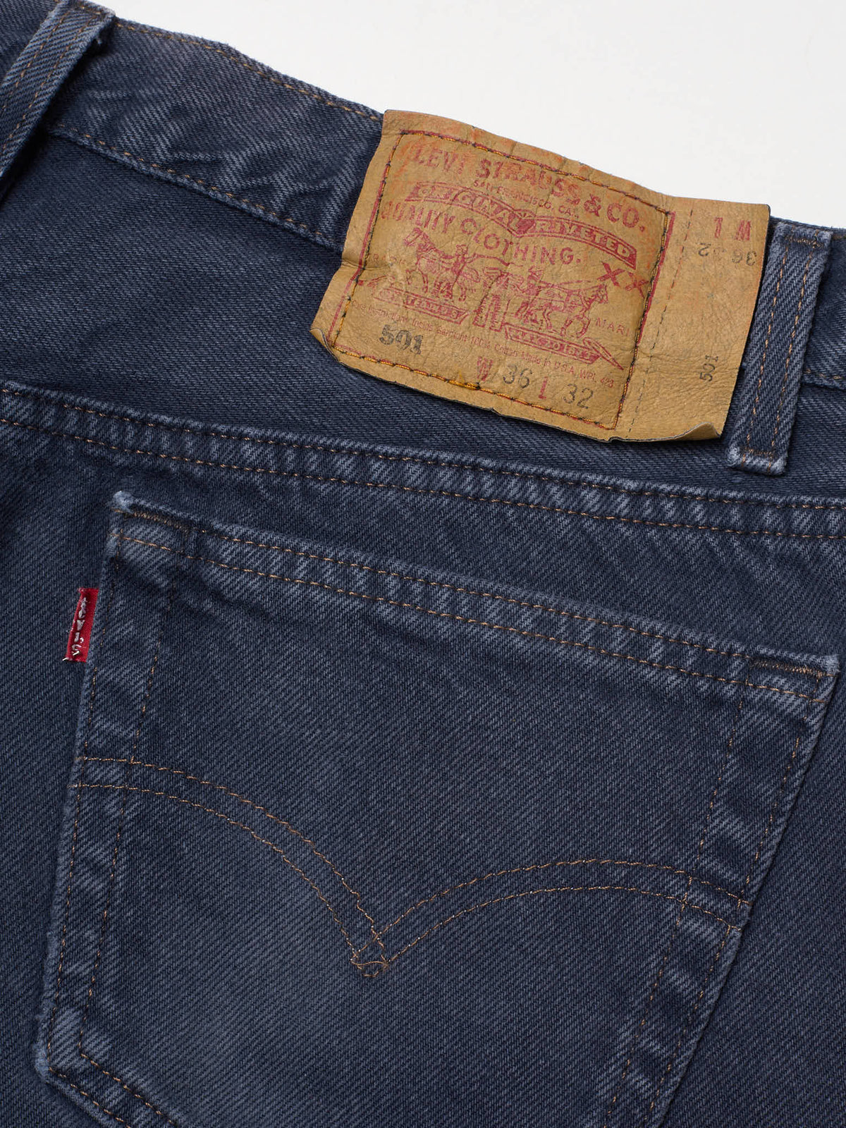 Vintage LEVI'S 501 Straight Fit Dark Blue Cotton Jeans Made in USA
