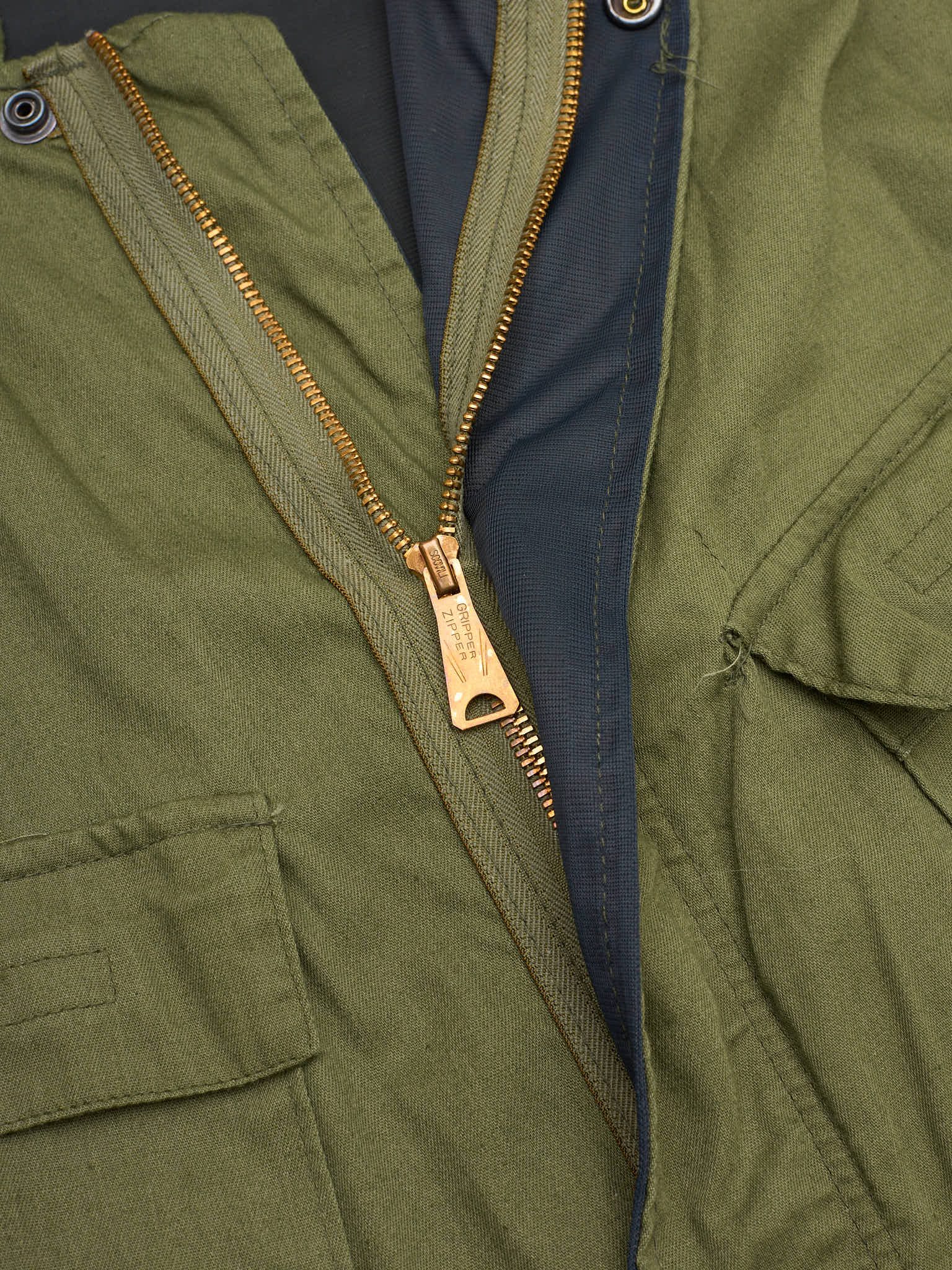 Vintage 1980 Gibraltar Industries Olive Chemical Protective Cotton Military Jacket NOS