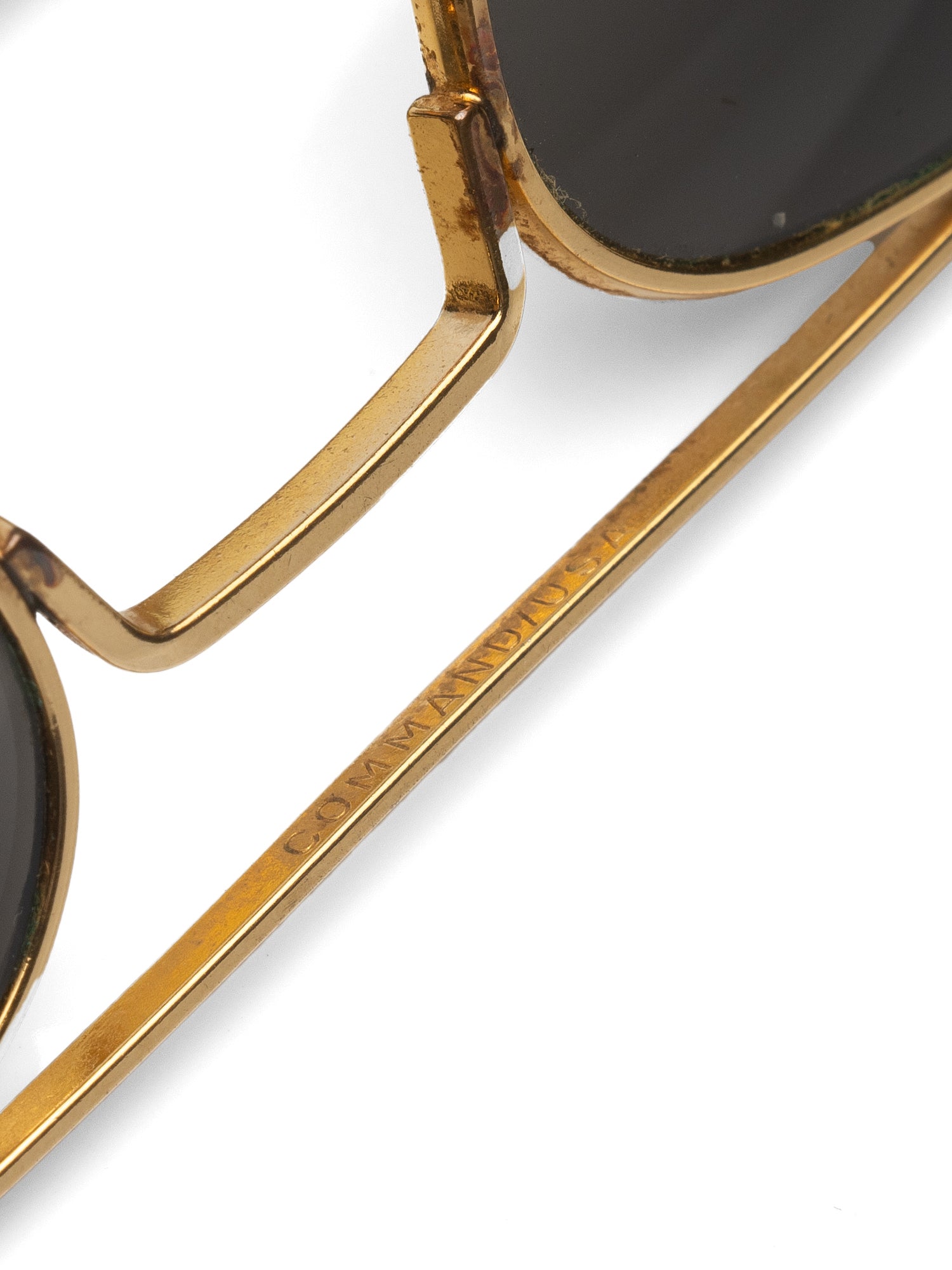 Vintage AMERICAN OPTICAL "Command" AO USA Gold 5 1/2 Pilot Sunglasses