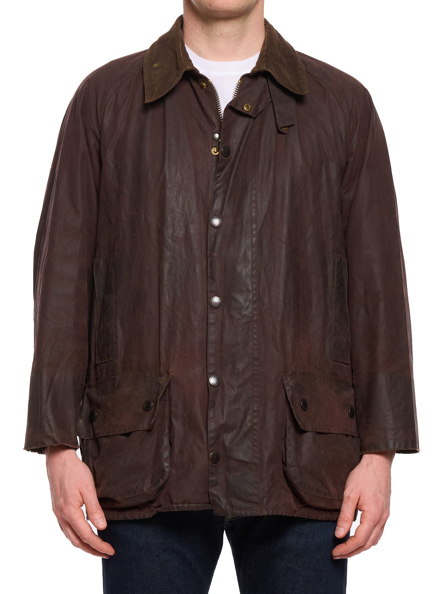 バブアー Barbour 90S 英国製 3ワラント BEAUFORT ビューフォート 裏地チェック オイルドジャケット 98年製 メンズ C42