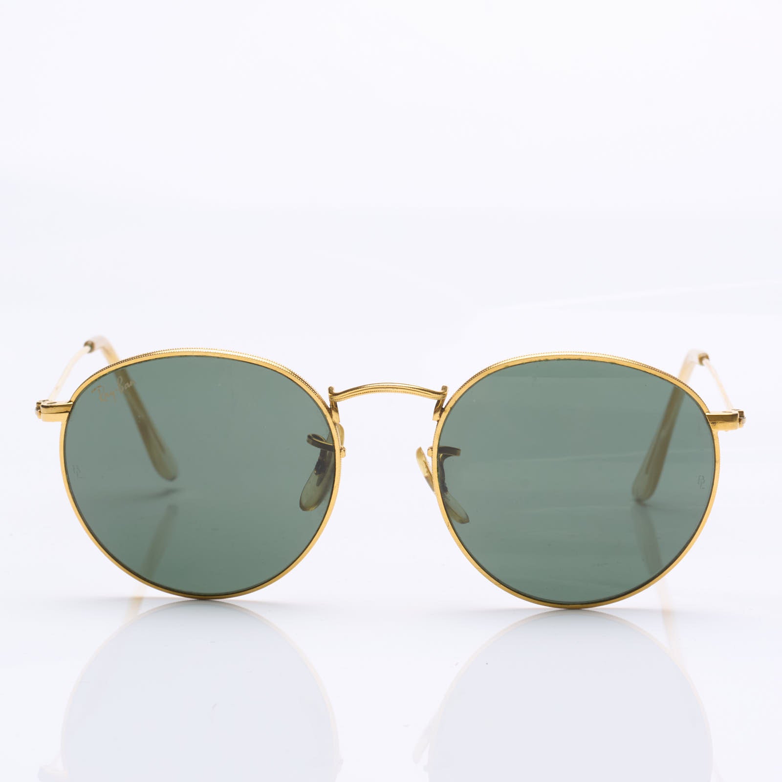 Vintage B&L RAY BAN Round Metal Gold Frame Sunglasses 51/21 W15 - Main Image