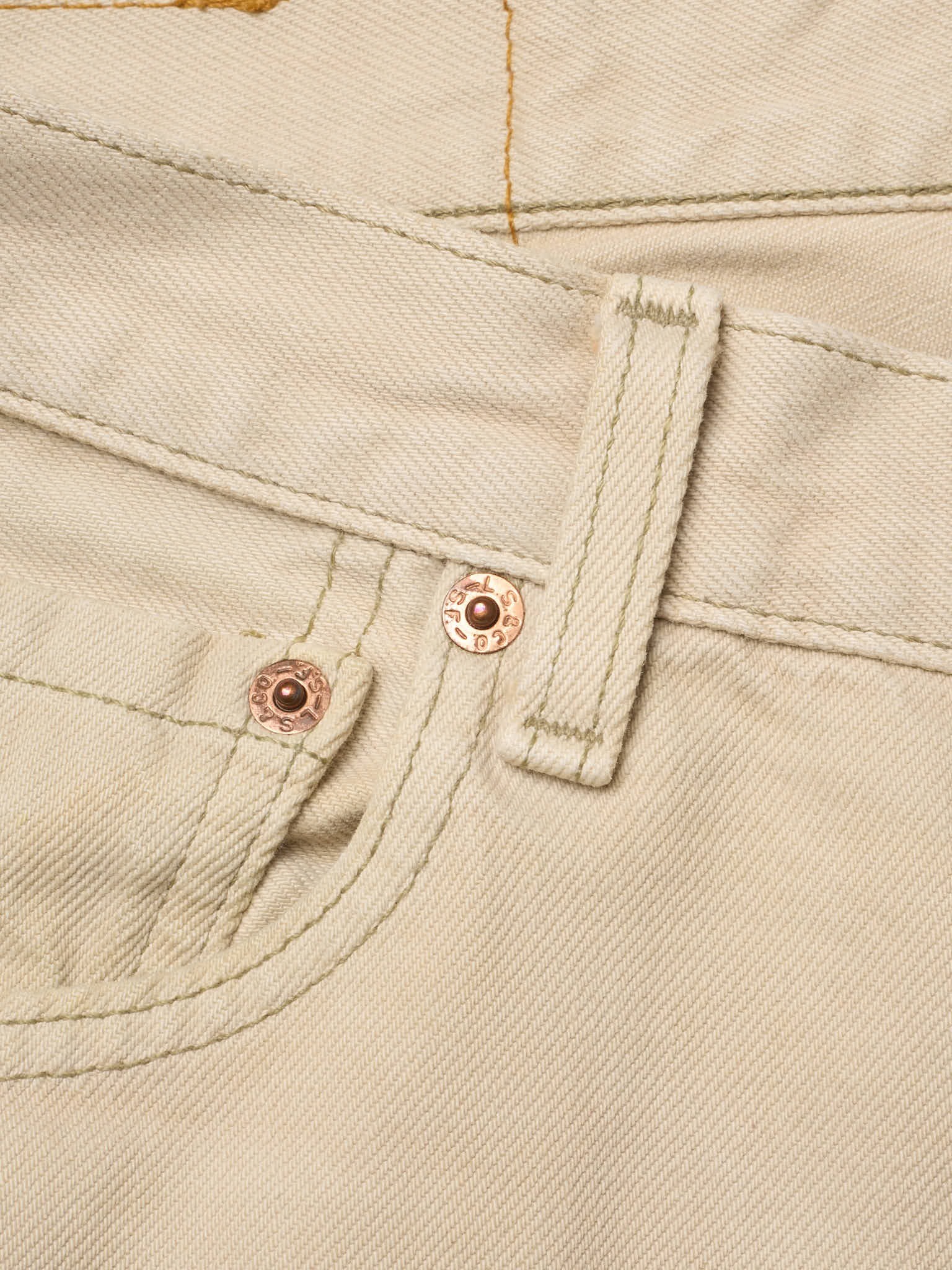Vintage LEVI'S 501 Straight Fit Beige Cotton Jeans Made in USA