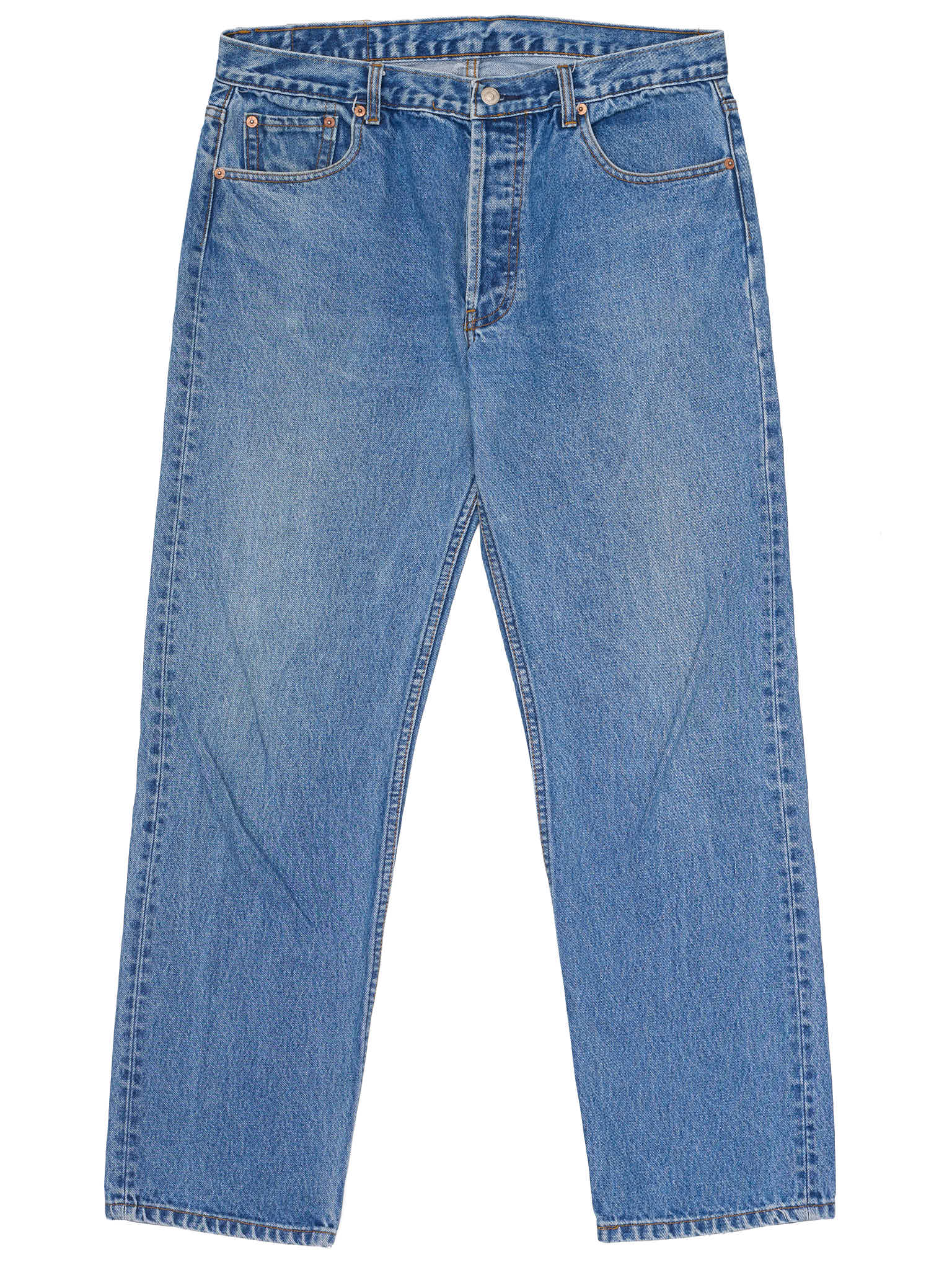 Vintage LEVI'S 501 Straight Fit Blue Cotton Jeans Made in USA W37 Rare Size