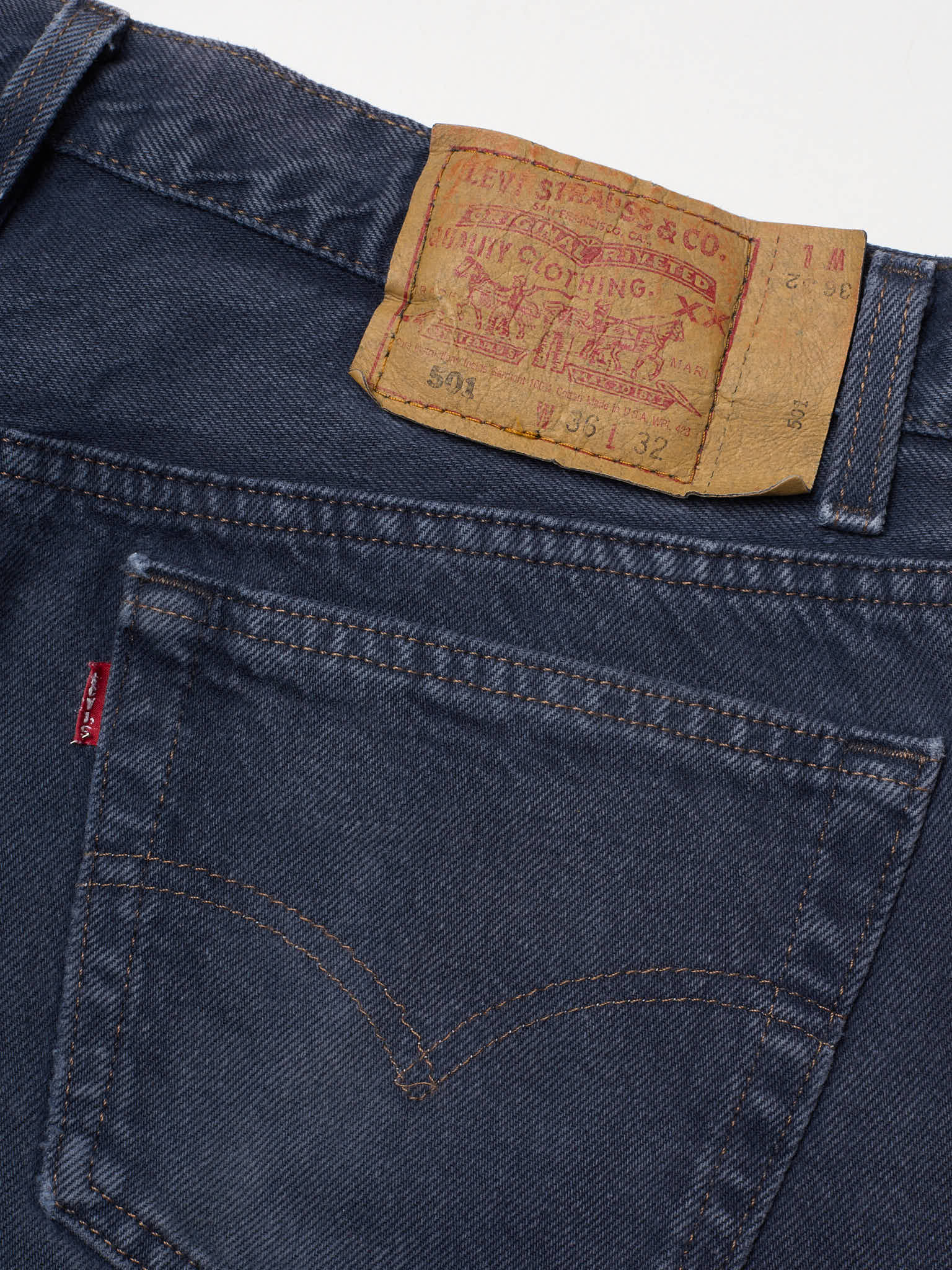 Vintage LEVI'S 501 Straight Fit Dark Blue Cotton Jeans Made in USA