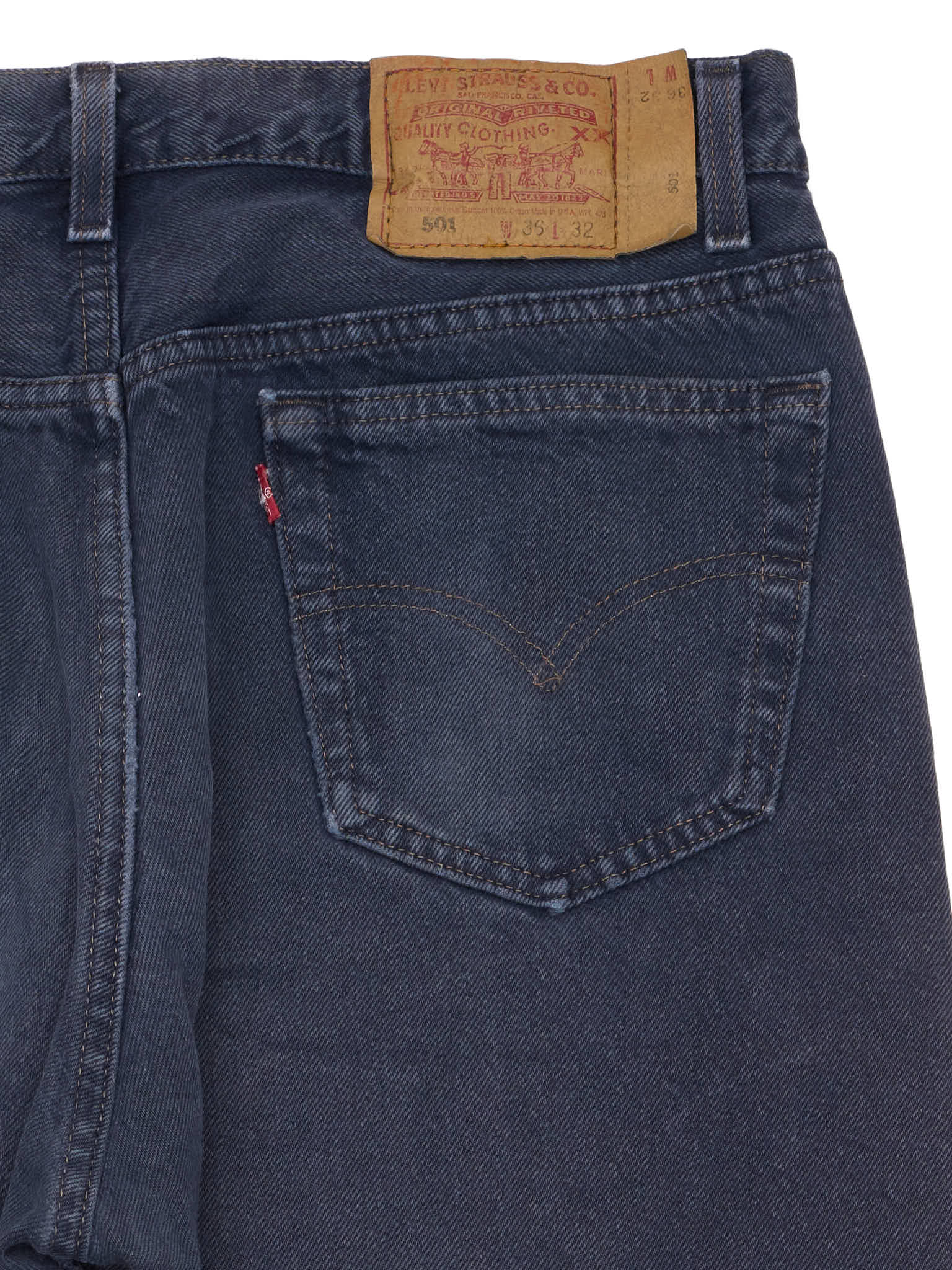 Vintage LEVI'S 501 Straight Fit Dark Blue Cotton Jeans Made in USA