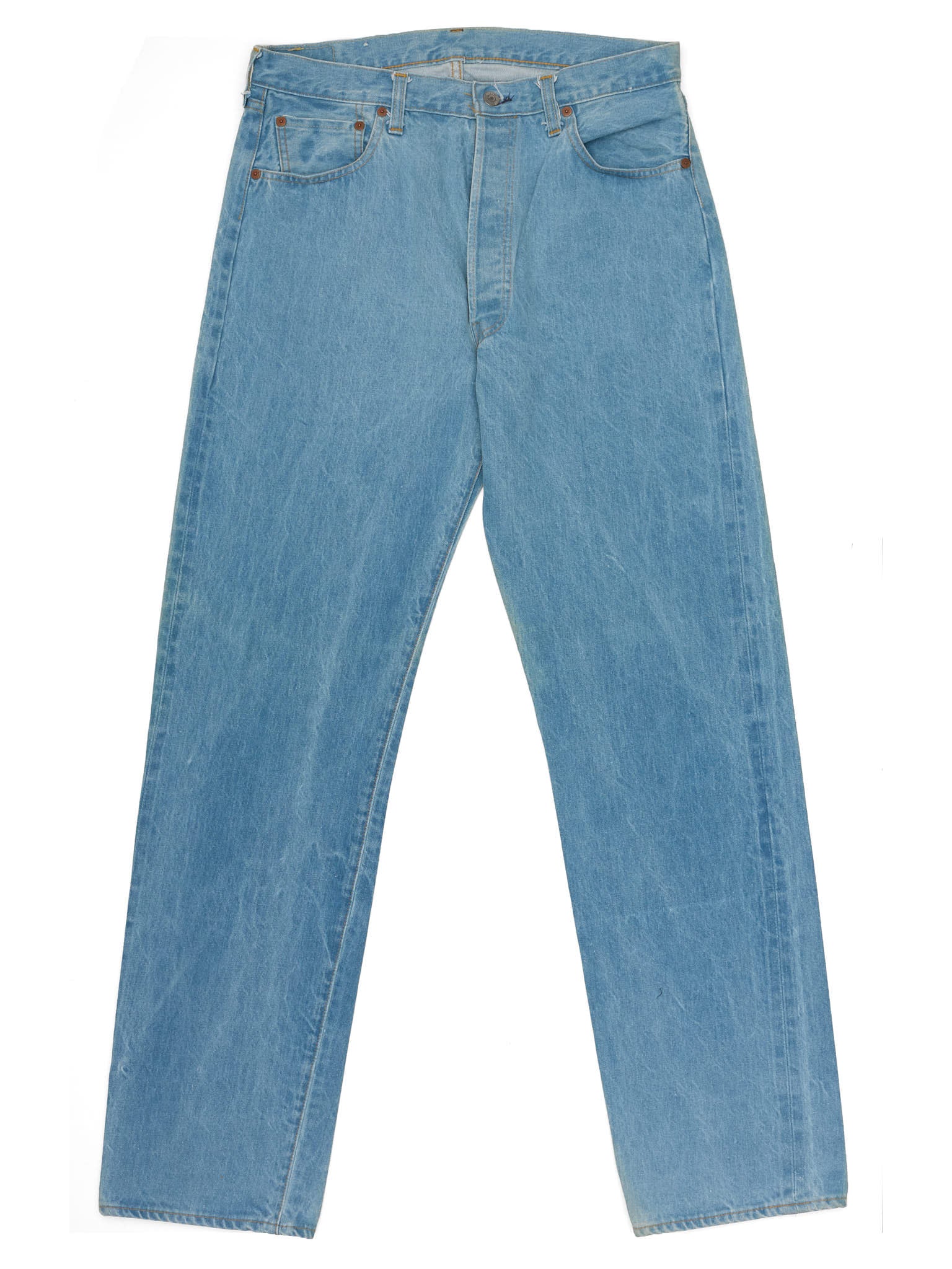 Vintage 1998 LEVI'S 501 Valencia St. Light Blue Cotton Jeans Made in USA LVC NOS