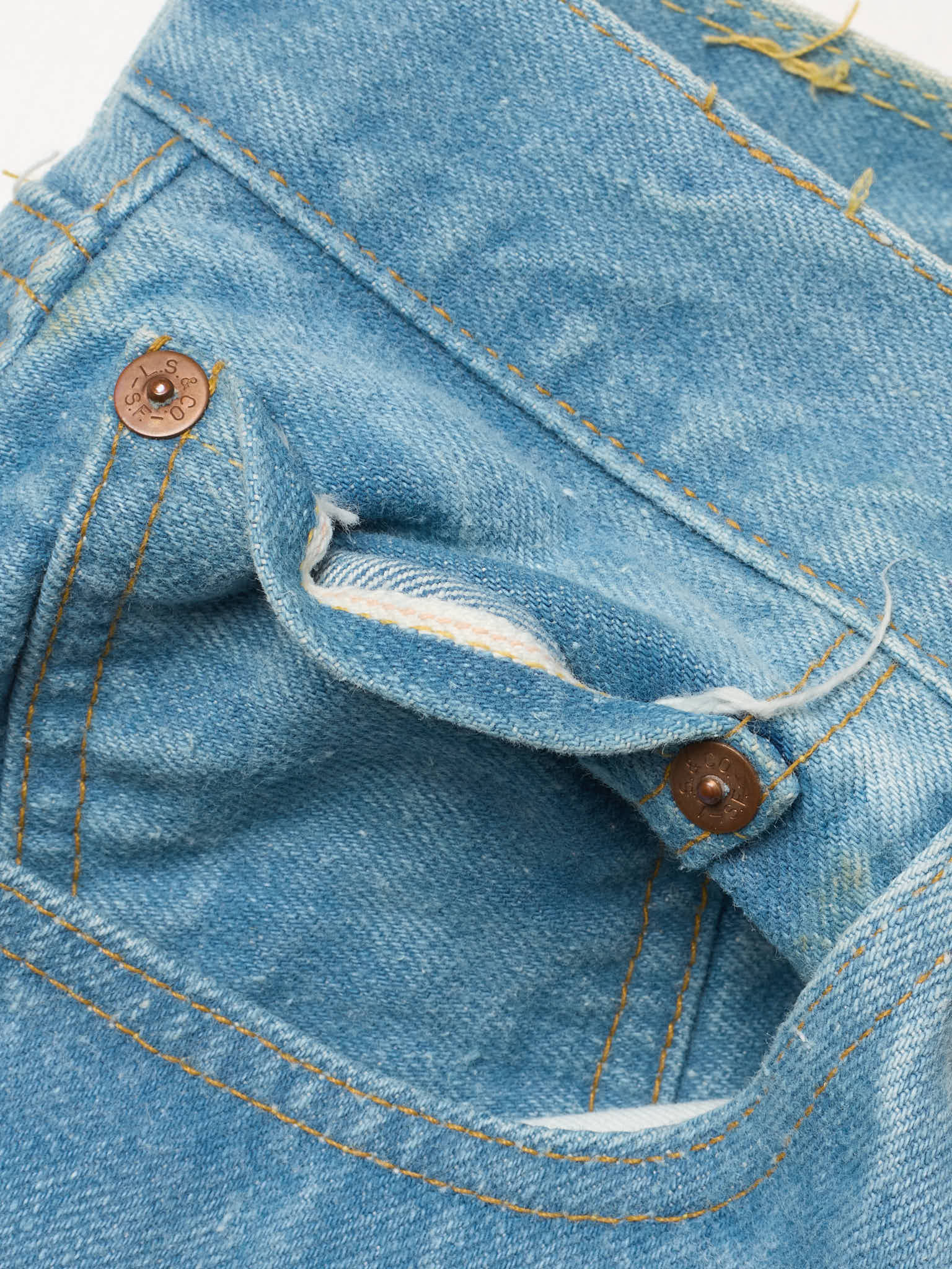 Vintage LEVI'S 501 XX Valencia St. Light Blue Cotton Jeans Made in USA LVC 1998 NOS