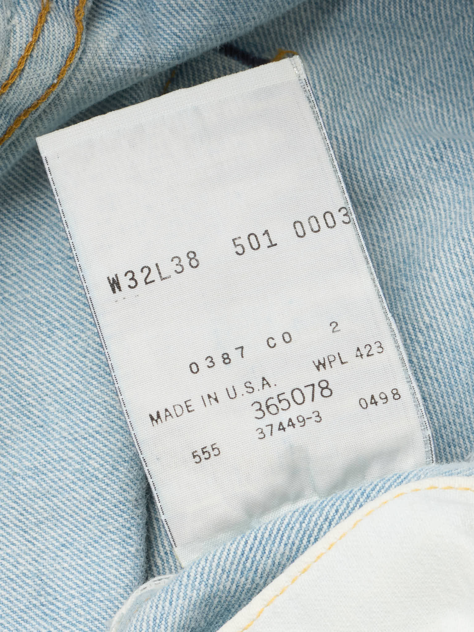 Vintage LEVI'S 501 XX Valencia St. Light Blue Cotton Jeans Made in USA LVC 1998 NOS