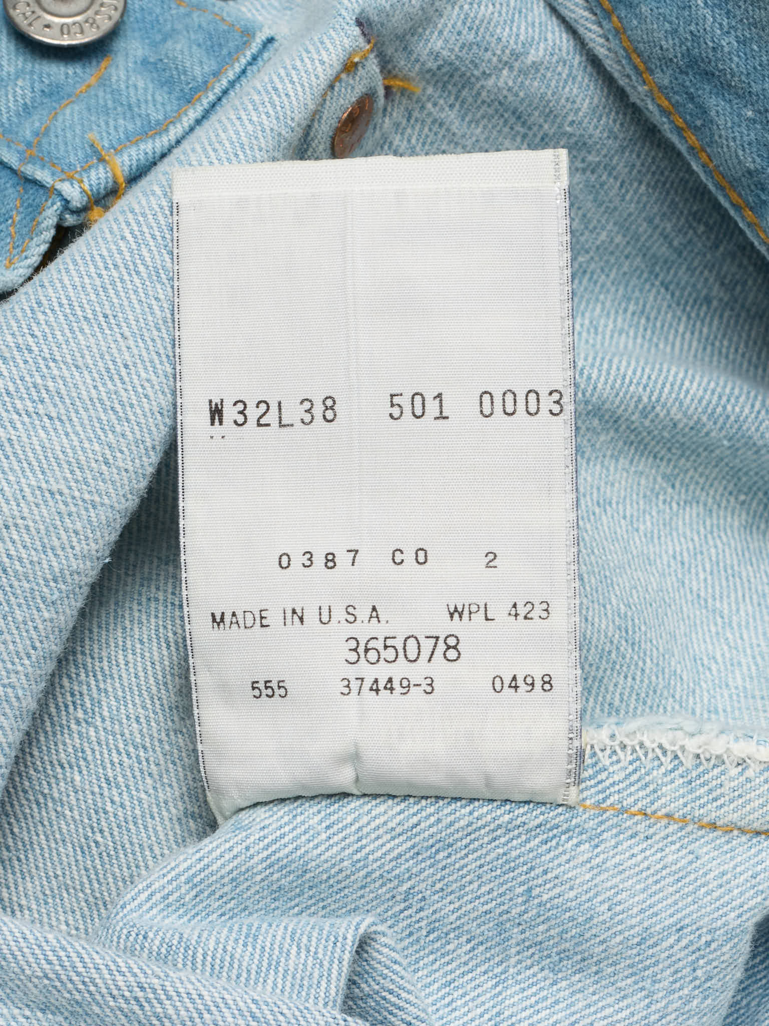 Vintage LEVI'S 501 XX Valencia St. Light Blue Cotton Jeans Made in USA LVC 1998 NOS
