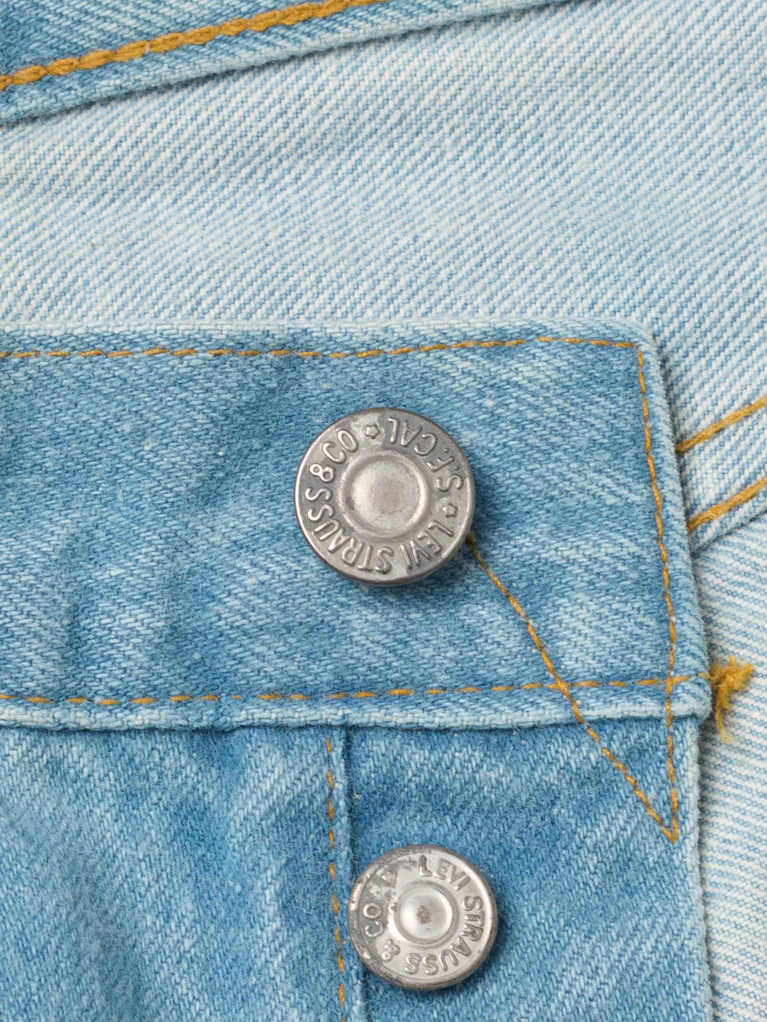 Vintage 1998 LEVI'S 501 Valencia St. Light Blue Cotton Jeans Made in USA LVC NOS