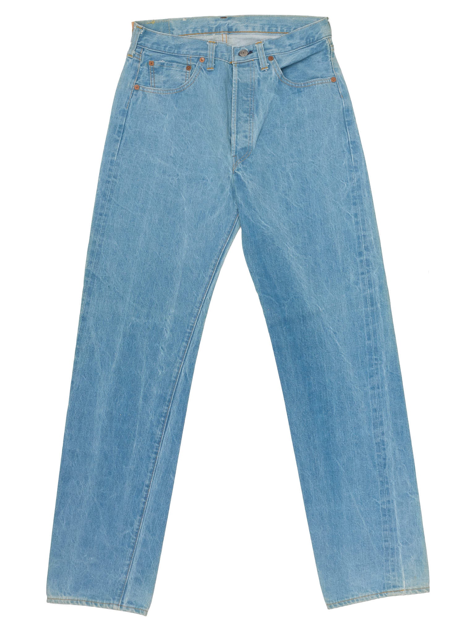 Vintage 1998 LEVI'S 501 Valencia St. Light Blue Cotton Jeans Made in USA LVC NOS